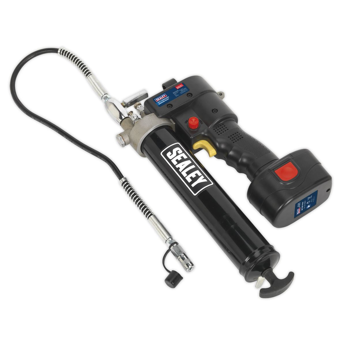 Sealey Cordless Grease Gun 12V Lubricant Dispenser Gun 1.7Ah Battery Charger