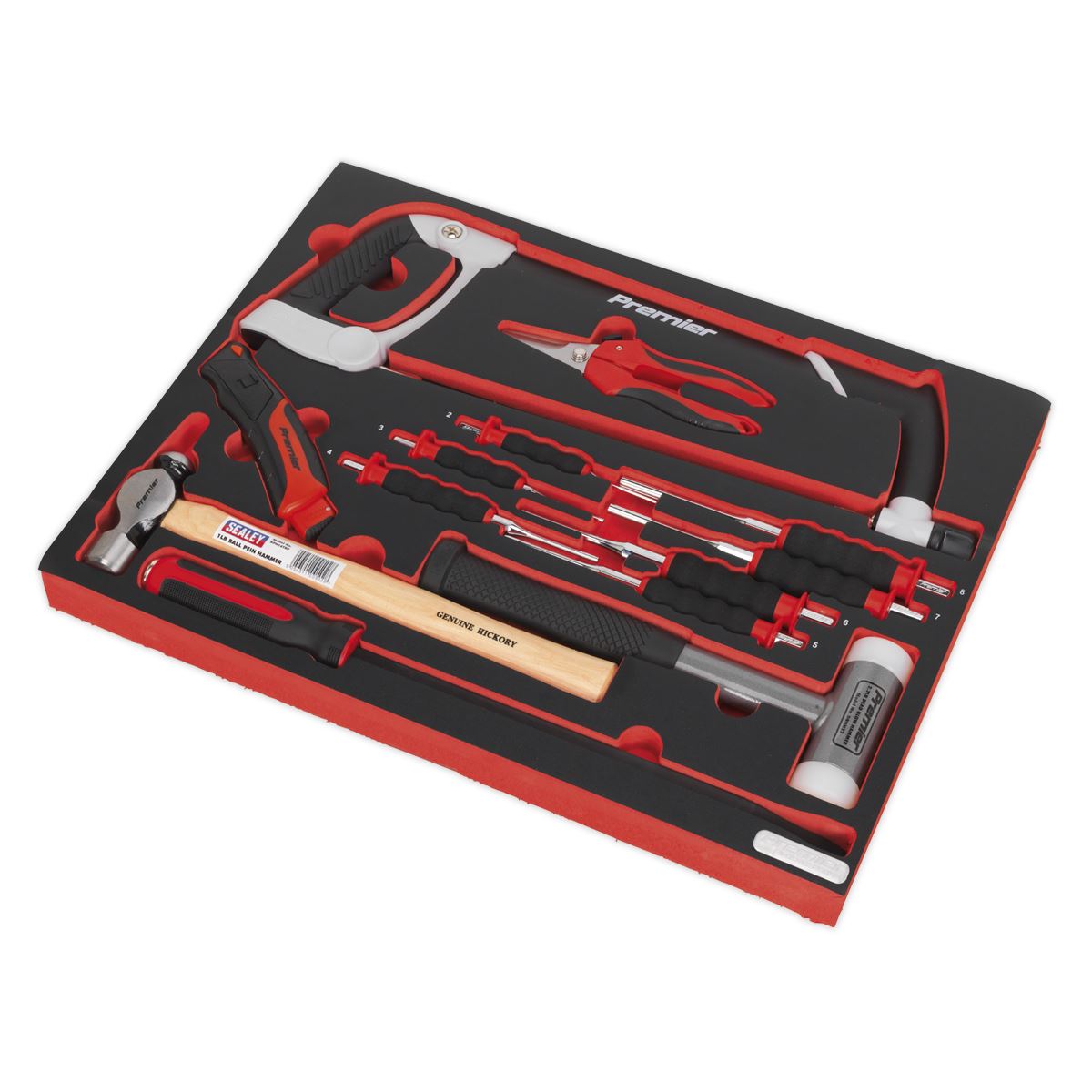 Sealey Premier Tool Tray with Hacksaw, Hammers & Punches 13pc