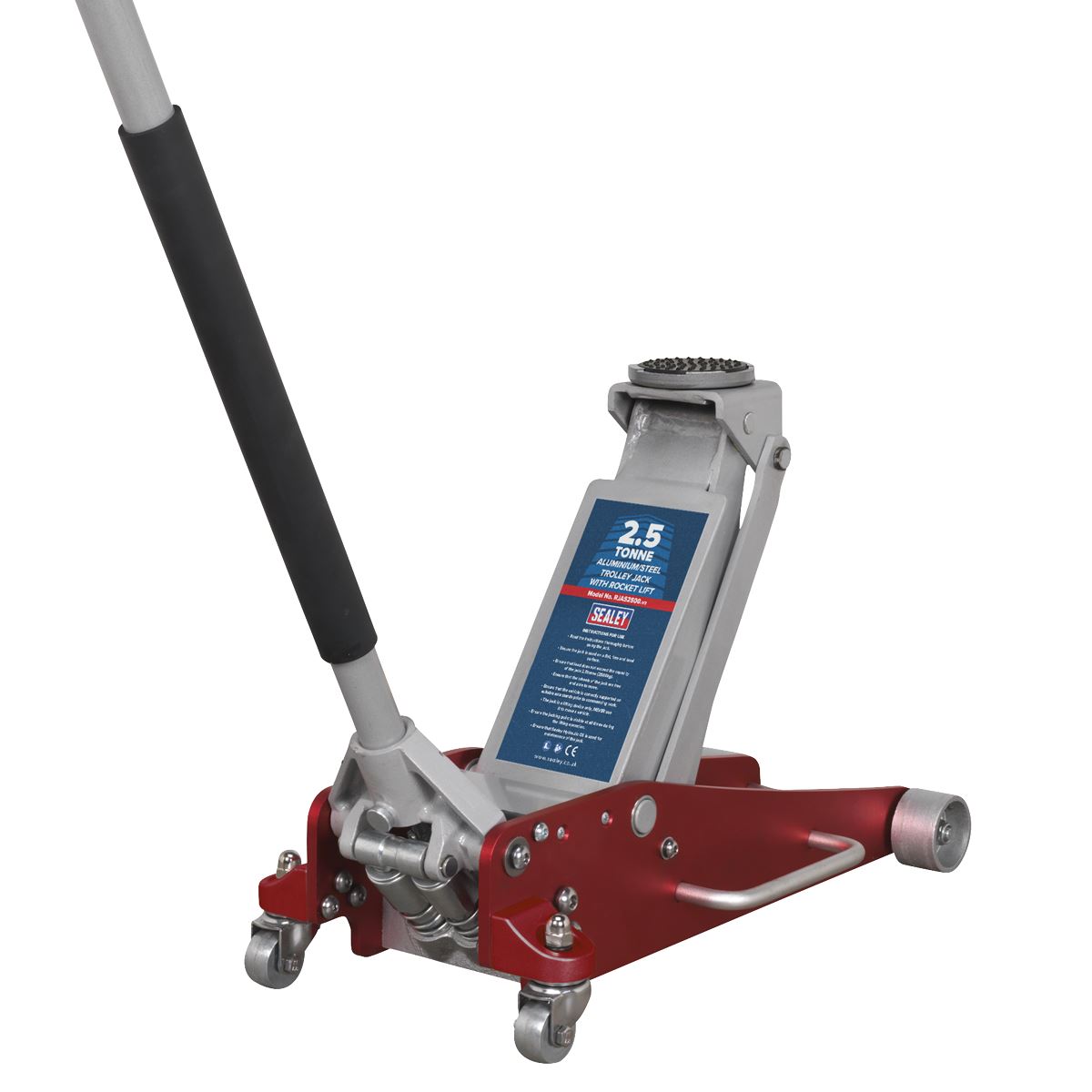 Sealey Aluminium/Steel Trolley Jack with Rocket Lift 2.5 Tonne