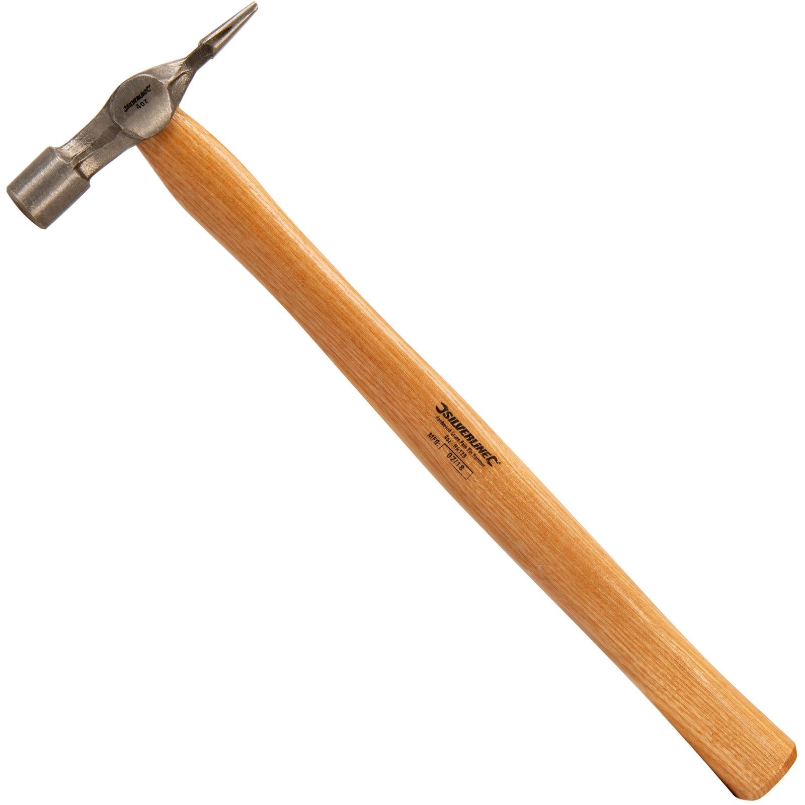 Silverline Hardwood Cross Pein Pin Hammer 4oz Nail Tack Wooden Forged Steel