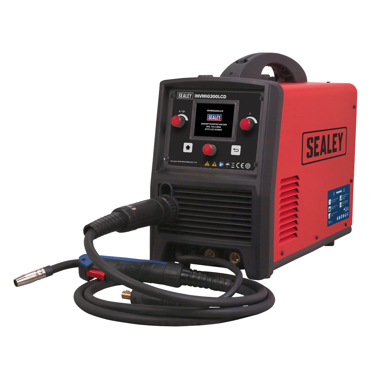 Sealey Premier Inverter Welder MIG, TIG & MMA 200A with LCD Screen