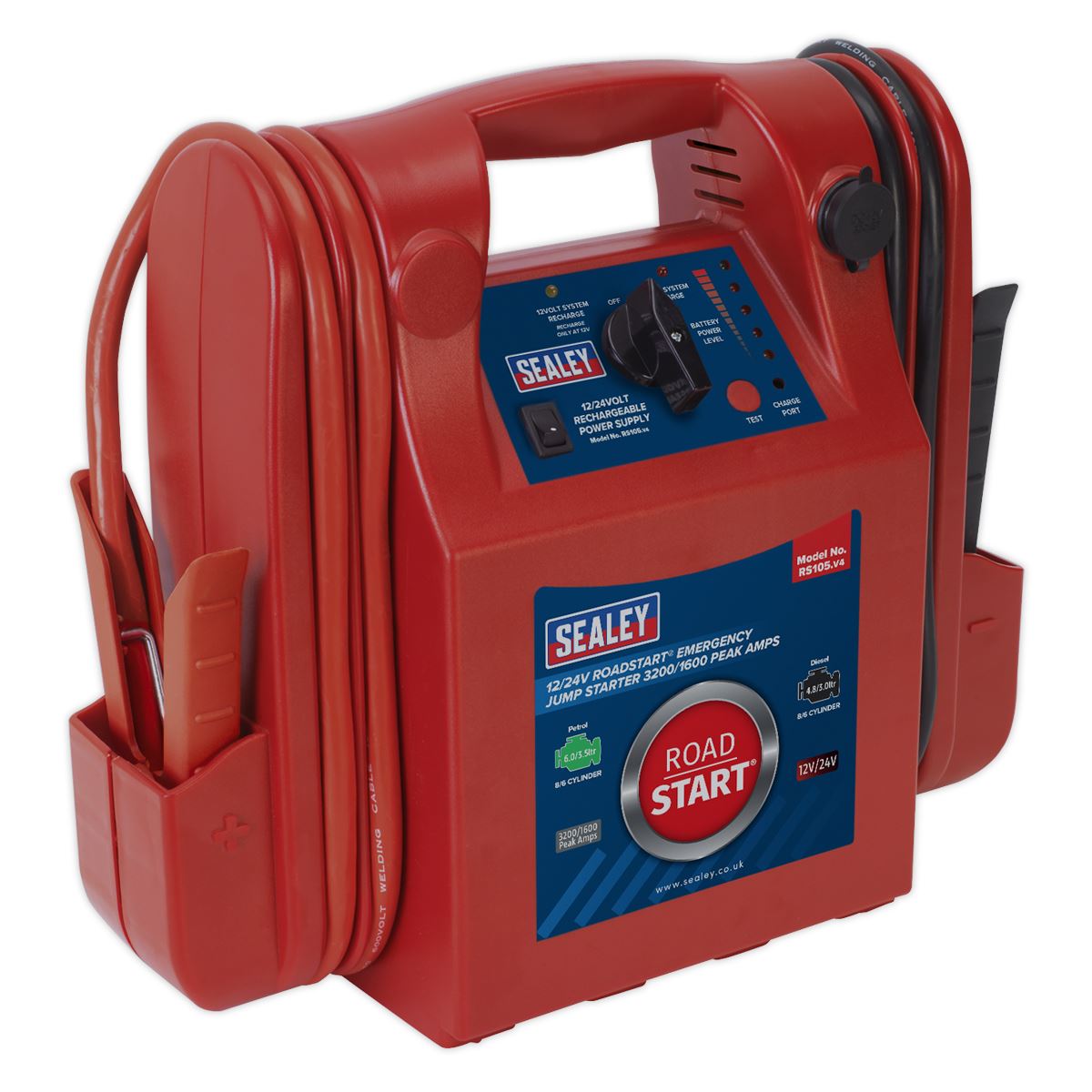 Sealey RoadStart® Emergency Jump Starter 12/24V 3200/1600 Peak Amps