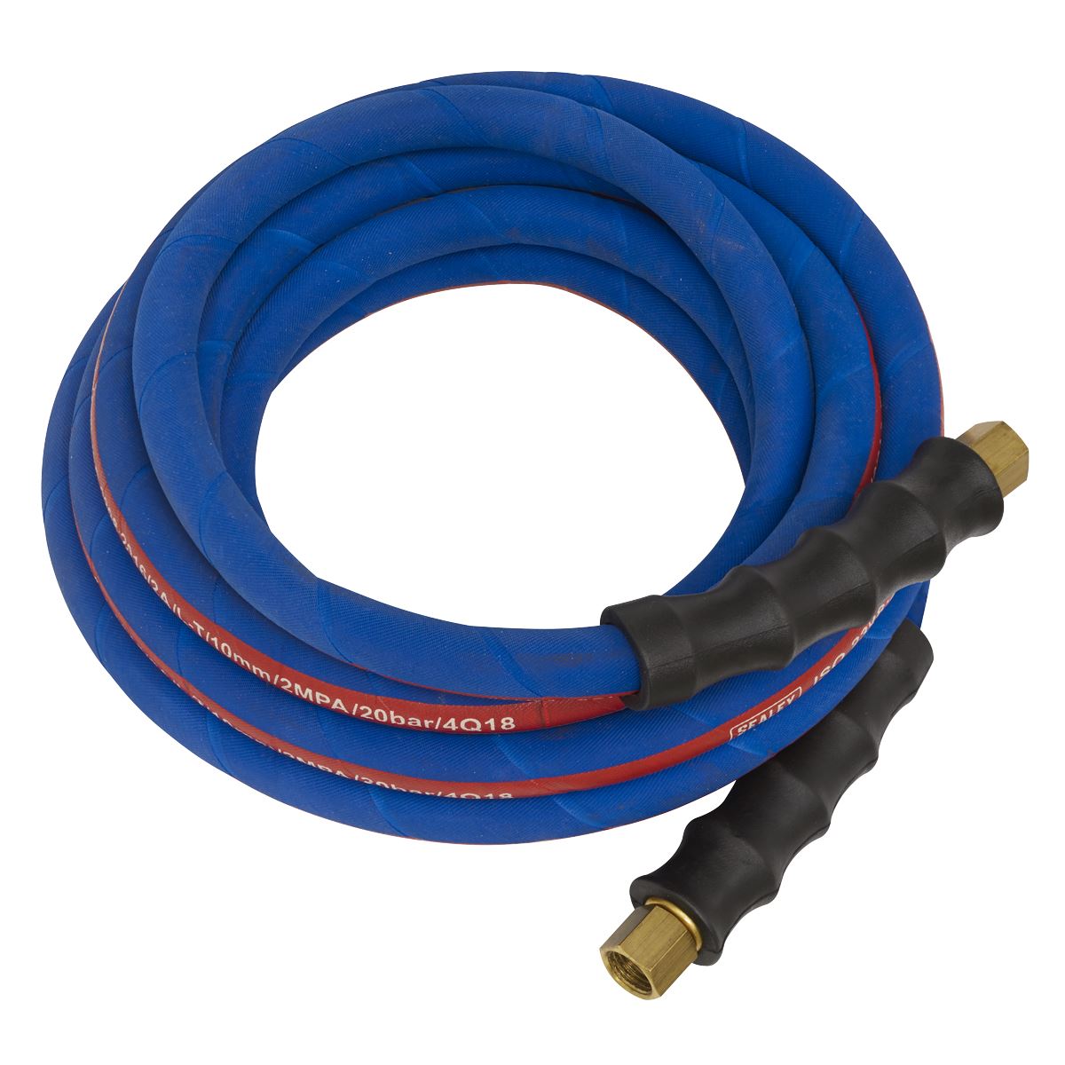 Sealey Air Hose 5m x Ø10mm with 1/4"BSP Unions Extra-Heavy-Duty
