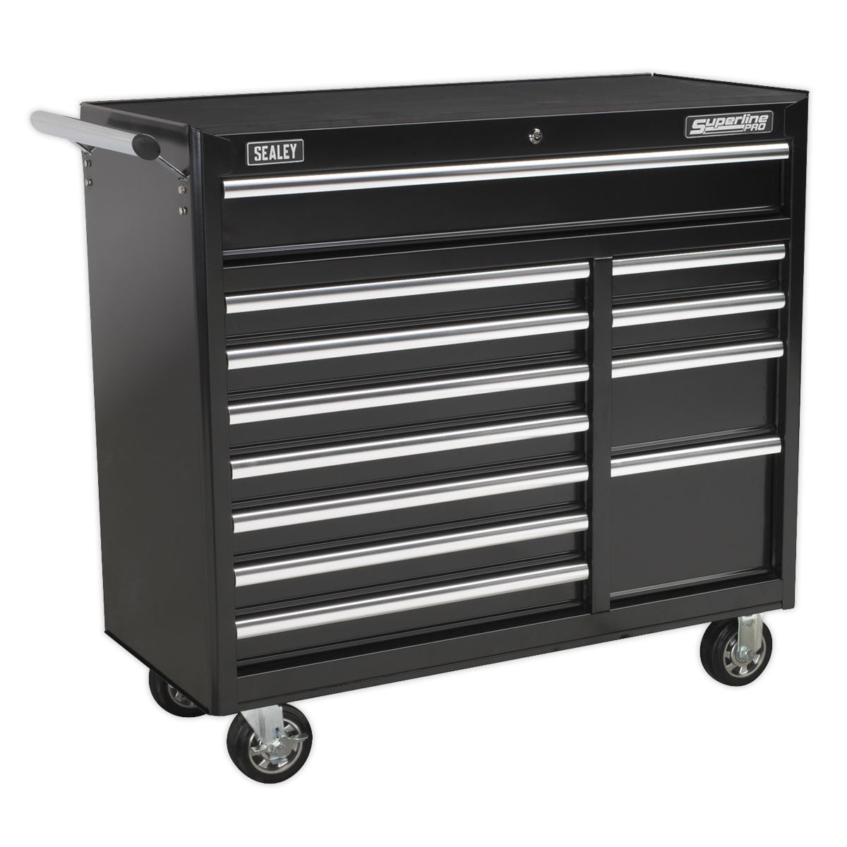 Sealey Superline Pro Rollcab 12 Drawer with Ball-Bearing Slides Heavy-Duty - Black