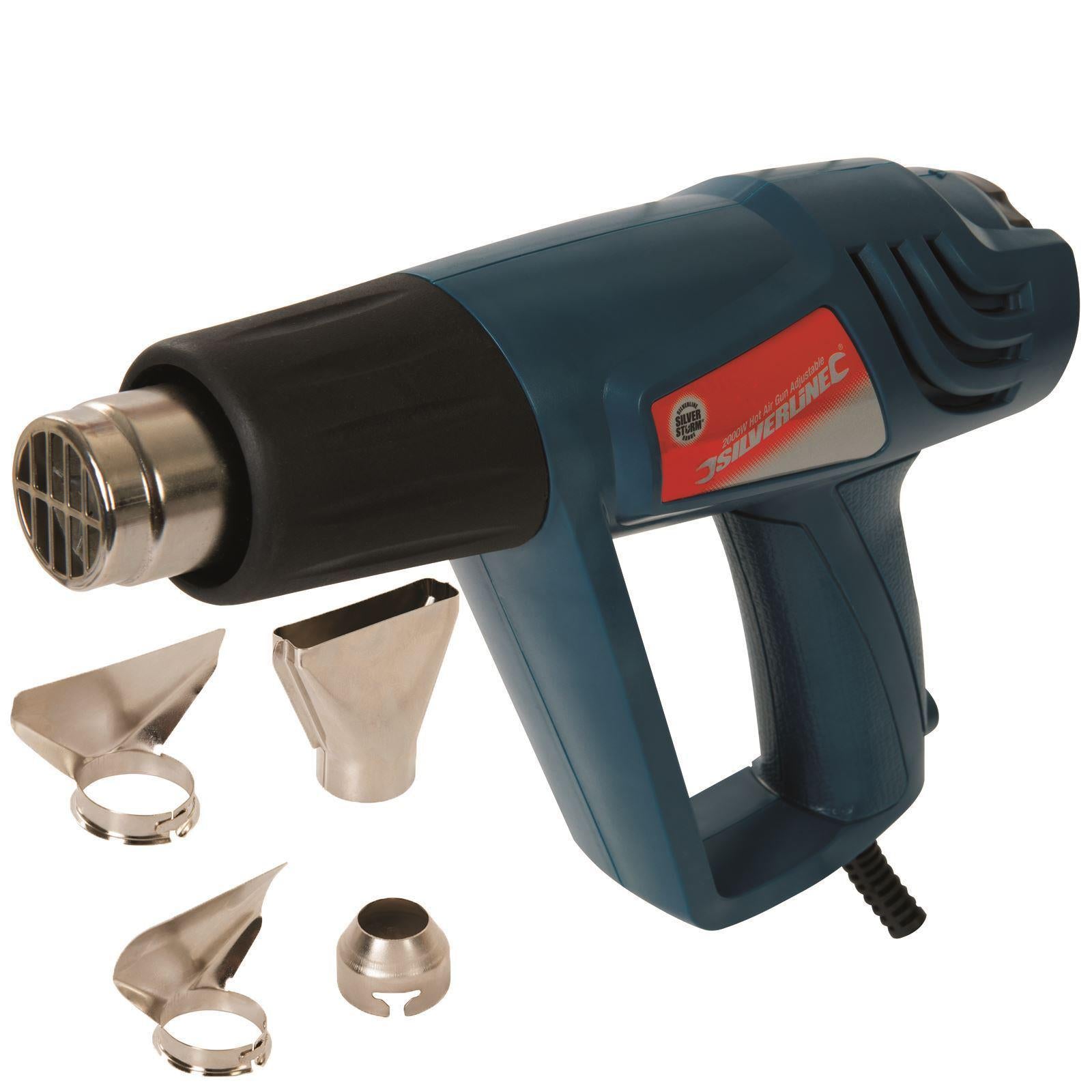 Silverline 2000w Silverstorm Hot Air Gun Wallpaper Paint Stripper 4 Nozzle