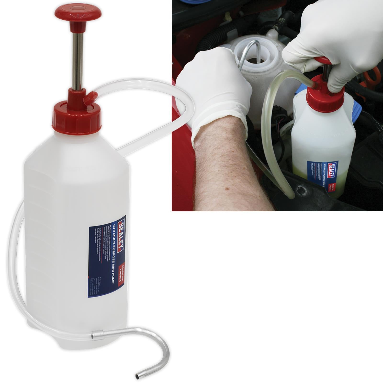 Sealey Multipurpose Mini Pump 1 Litre Capacity Brake Fluid Engine Oils
