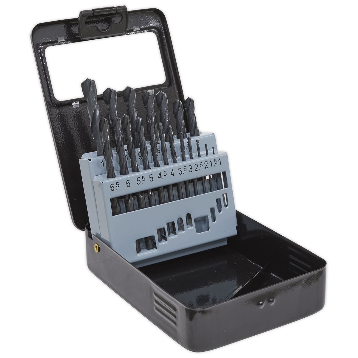 Sealey 19 Piece 1-10mm HSS Drill Bit Set in Case Storage Metal Steel Forged Drill Bit Set