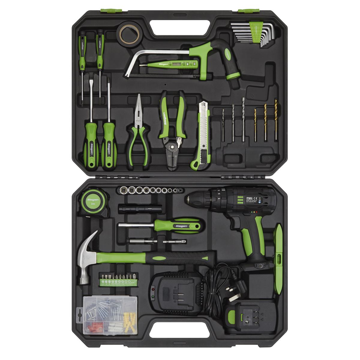 Siegen by Sealey Tool Kit with Cordless Drill 101pc
