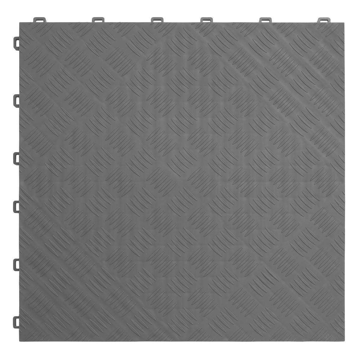 Sealey Polypropylene Floor Tile 400 x 400mm - Grey Treadplate - Pack of 9