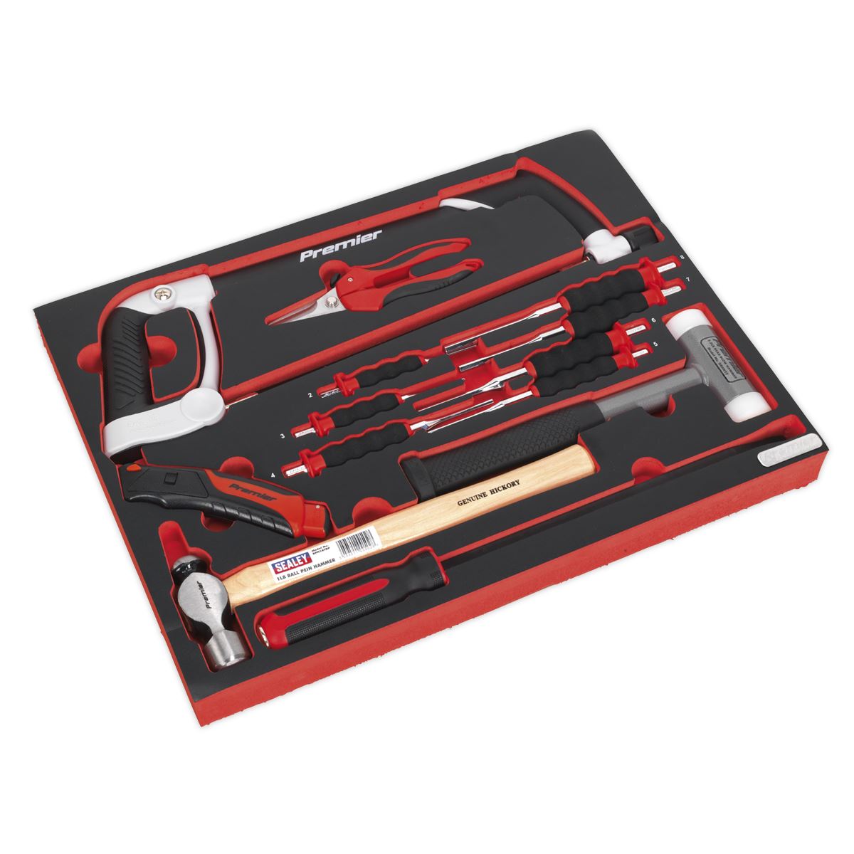 Sealey Premier Platinum Tool Tray with Hacksaw, Hammers & Punches 13pc