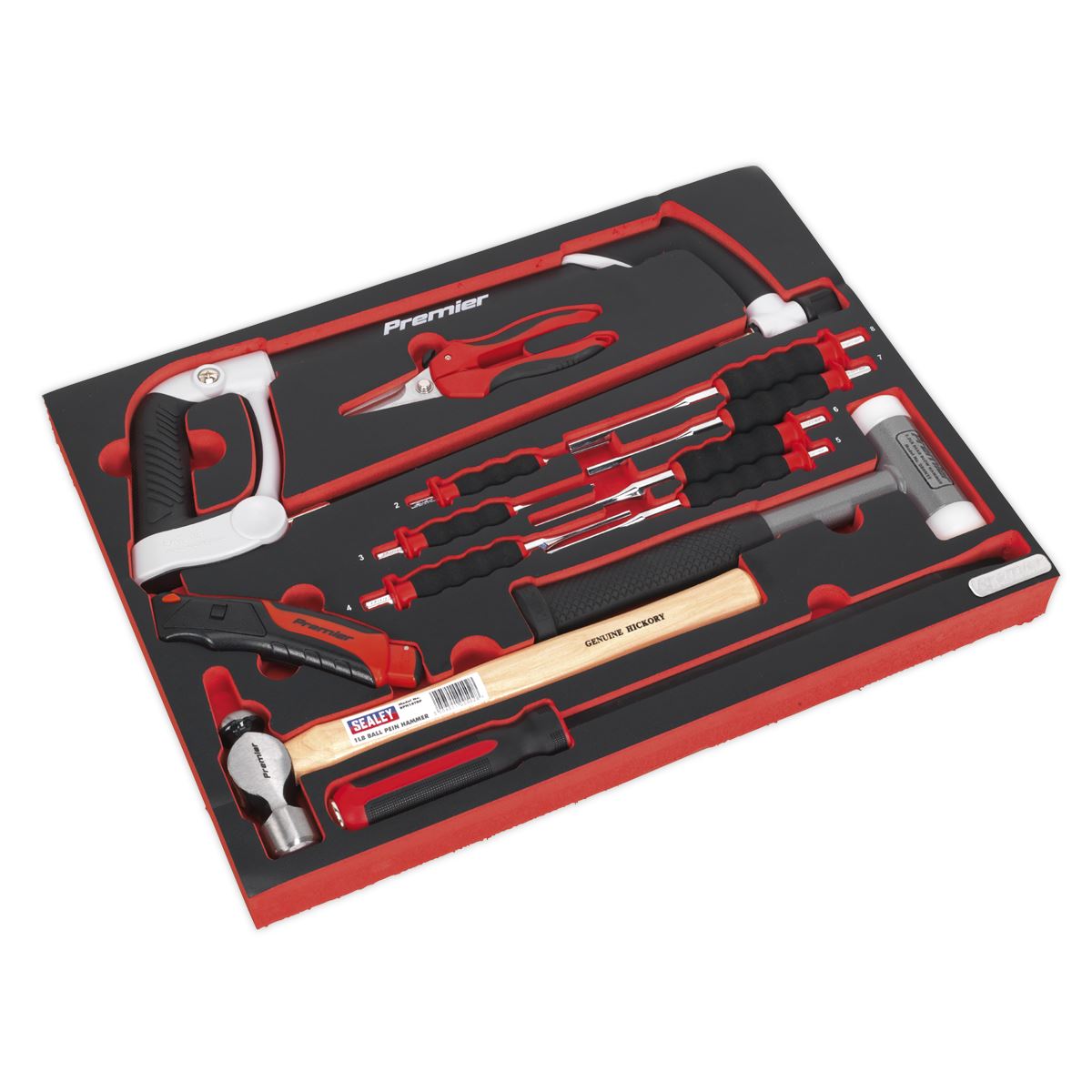 Sealey Premier Tool Tray with Hacksaw, Hammers & Punches 13pc