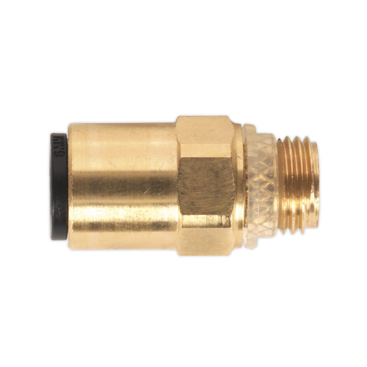 Sealey Brass SuperThread Straight Adaptor 6mm x 1/8"BSP Pack of 2 (John Guest Speedfit®)