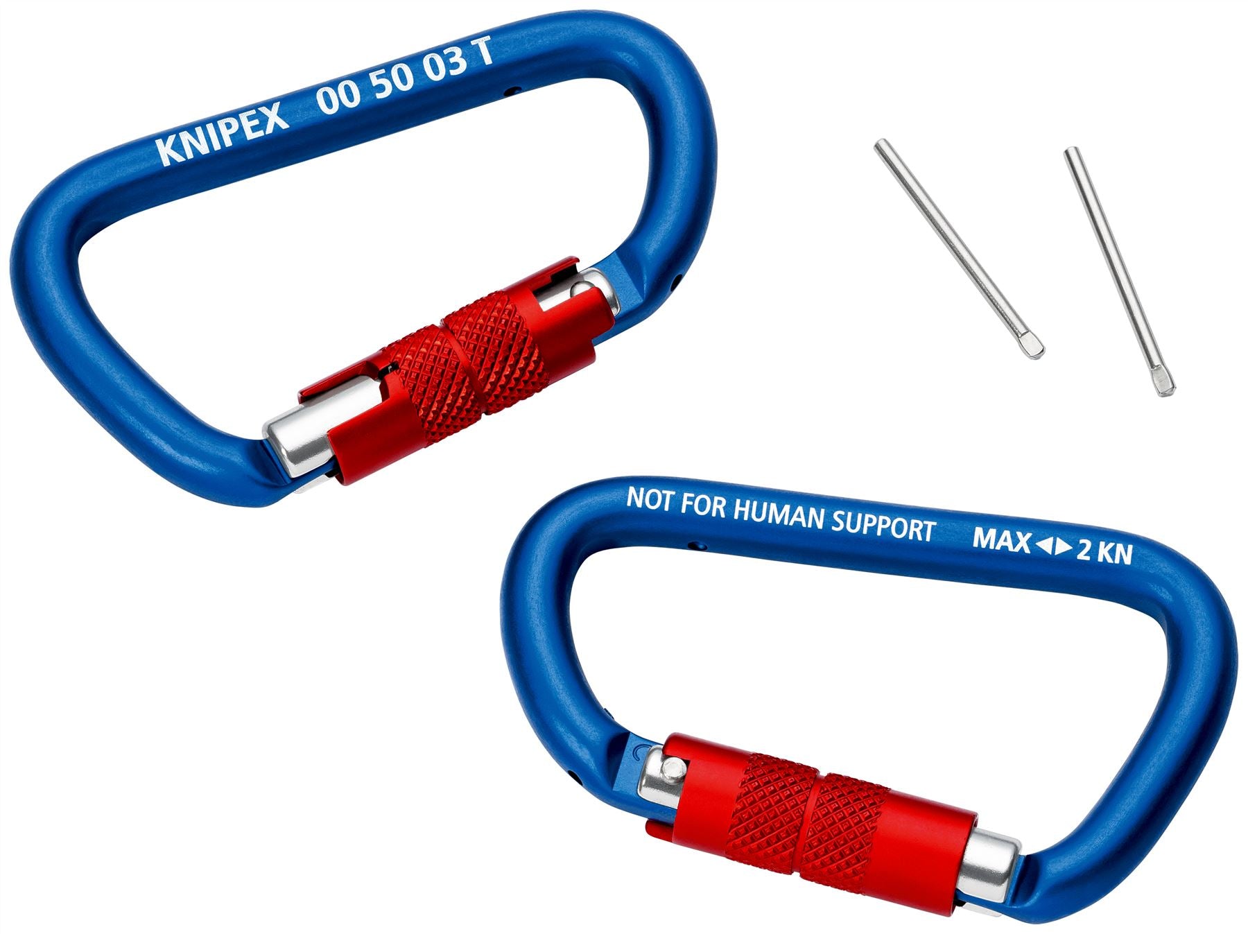 Knipex Carabiner Tool Tether 2 Pieces Working at Height 2 KN Load Capacity 00 50 03 T BK