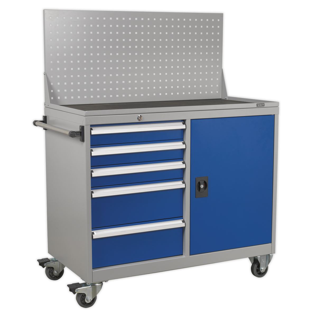 Sealey Premier Industrial Industrial Mobile Workstation 5 Drawer & 1 Shelf Locker