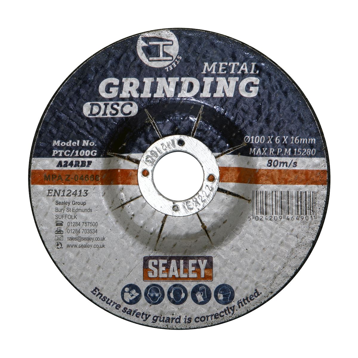 Sealey Grinding Disc Ø100 x 6mm Ø16mm Bore