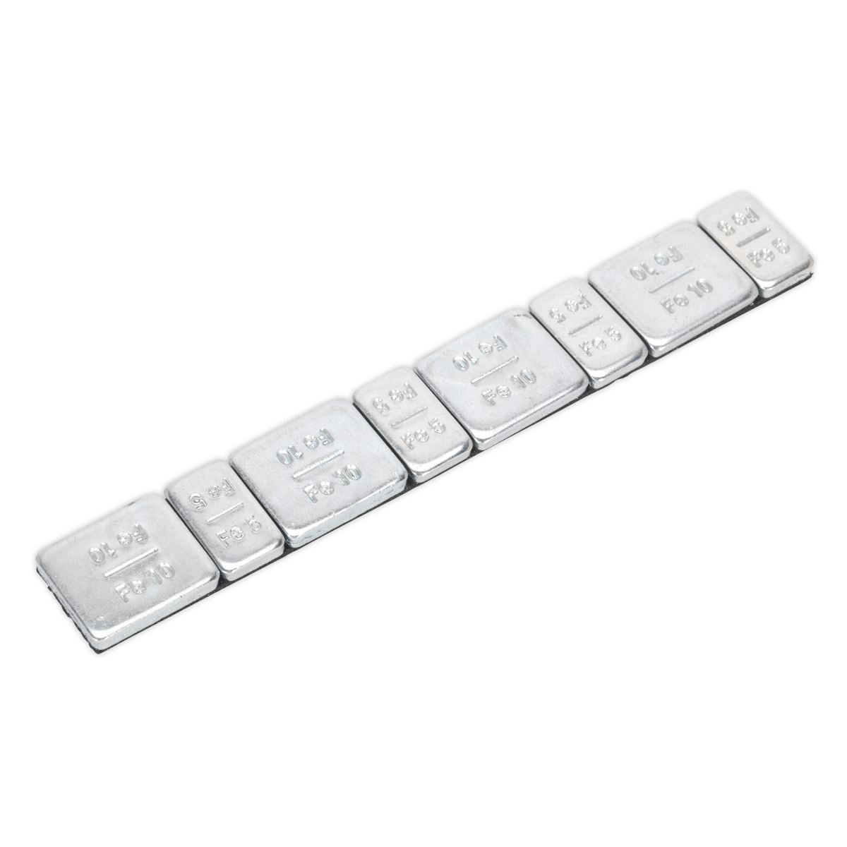 Sealey Wheel Weight 5 & 10g Adhesive Zinc Plated Steel Strip of 8 (4 x Each Weight) Pack of 100
