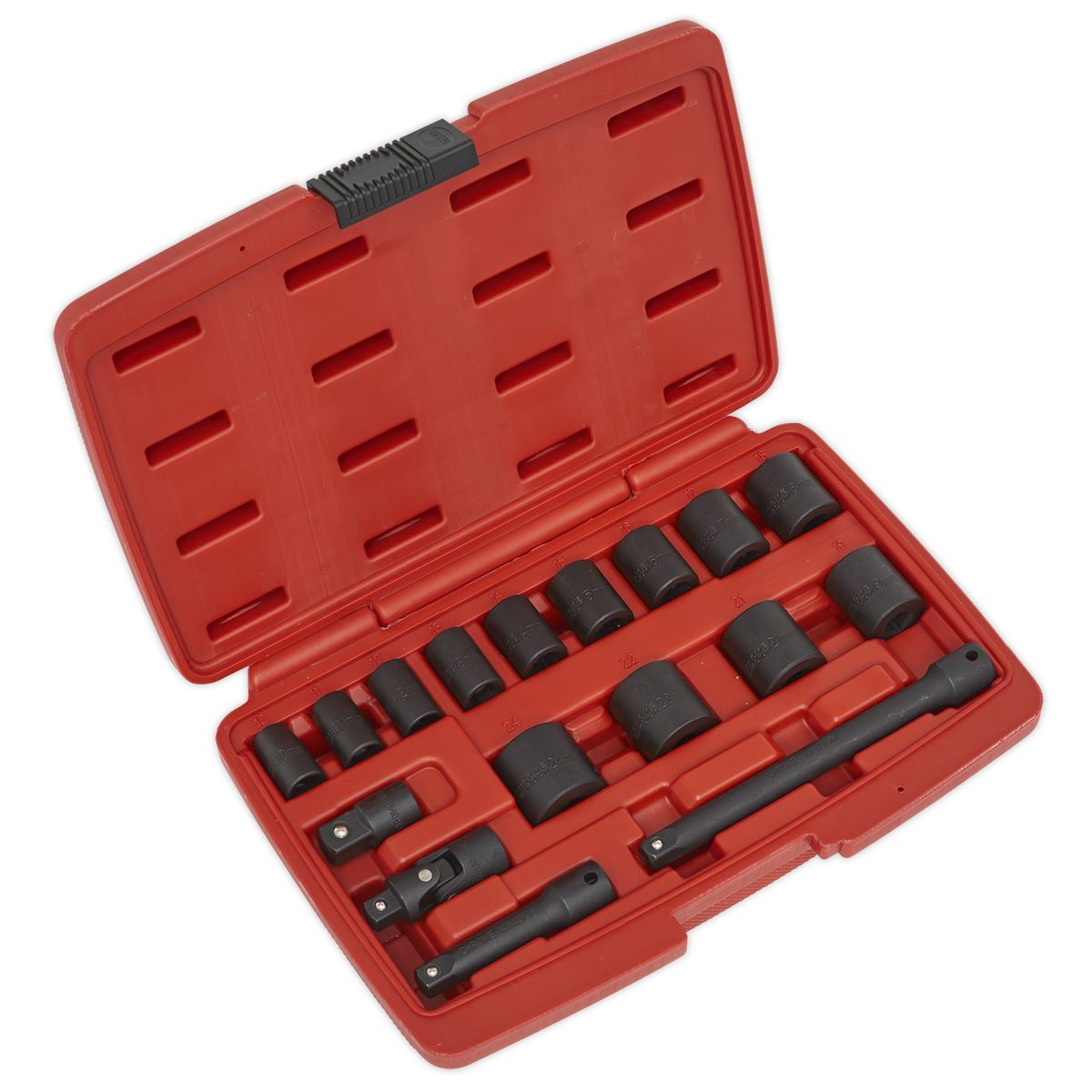 Sealey 17 Piece 3/8"Sq Drive Metric Impact Socket Set With Case