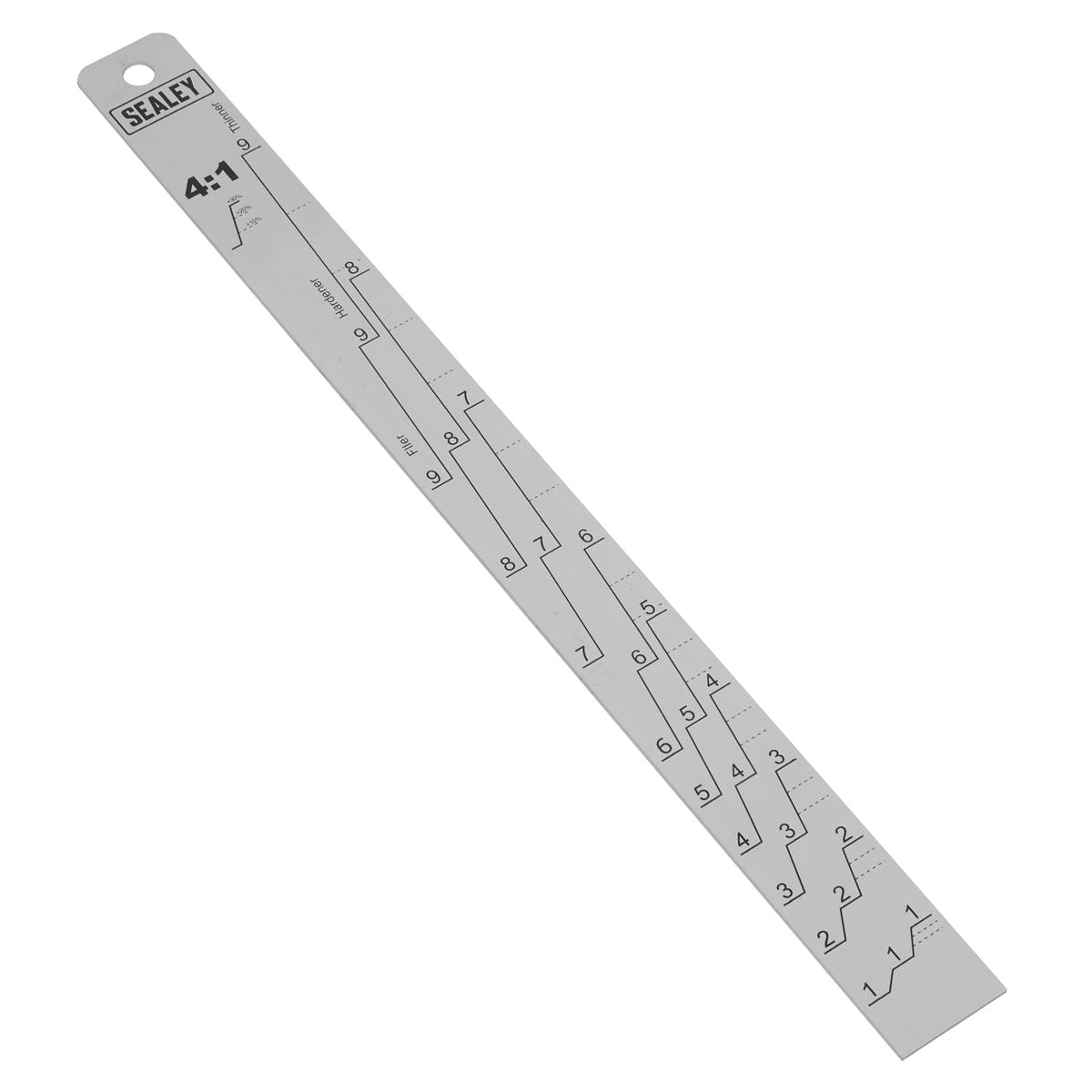 Sealey Aluminium Paint Mixing Measuring Stick 2:1/4:1 Ratio Double Sided