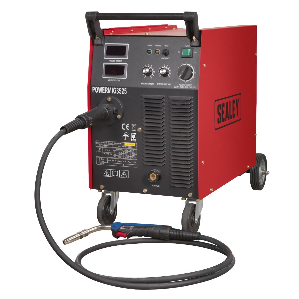 Sealey Professional MIG Welder 250A 415V 3ph with Binzel® Euro Torch