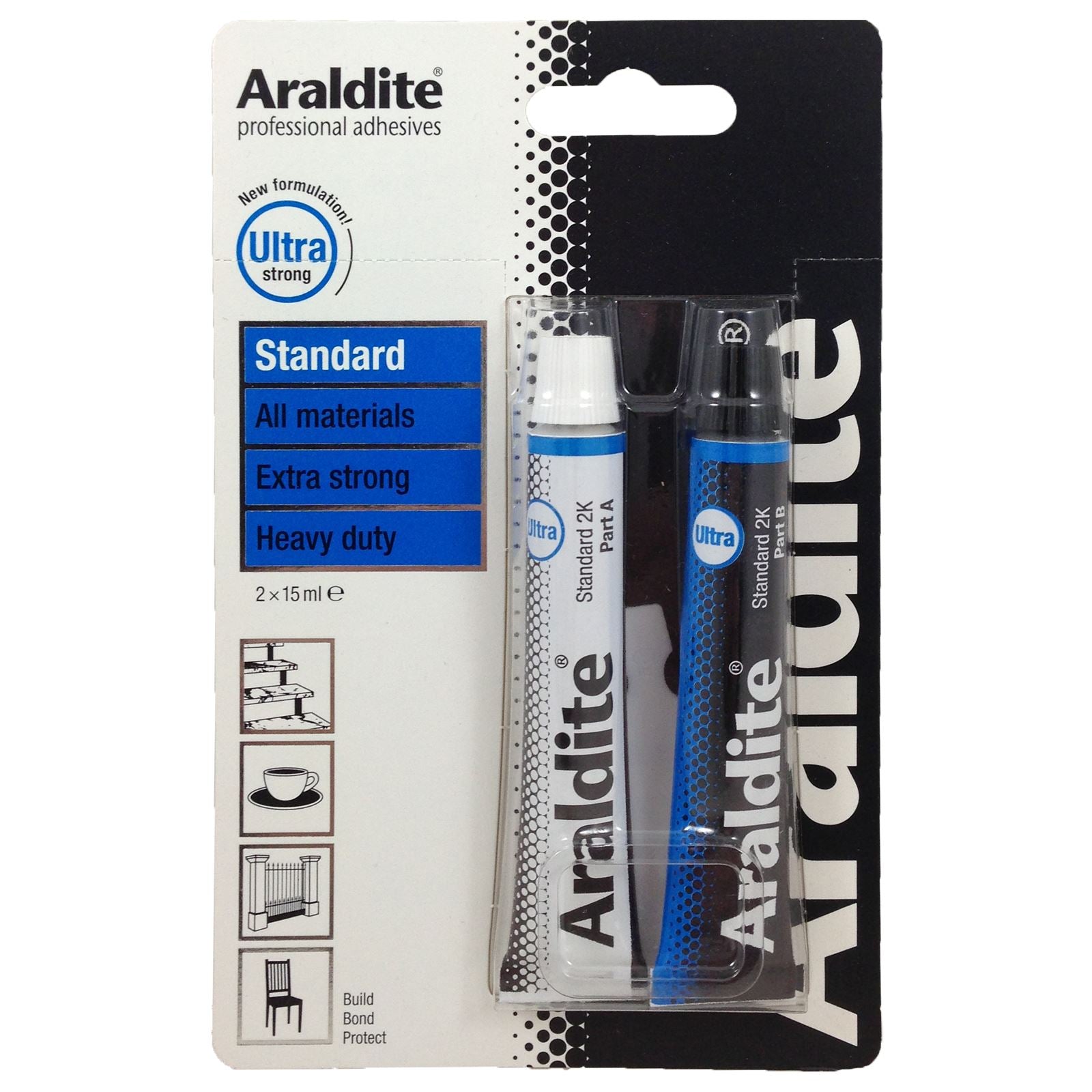  Araldite Heavy Duty Epoxy Adhesive, Ultra Strong 2-Part Epoxy  Glue, Solvent-Free Professional Grade Strength for All Materials, Slow  Cure for Bonding and Repairing