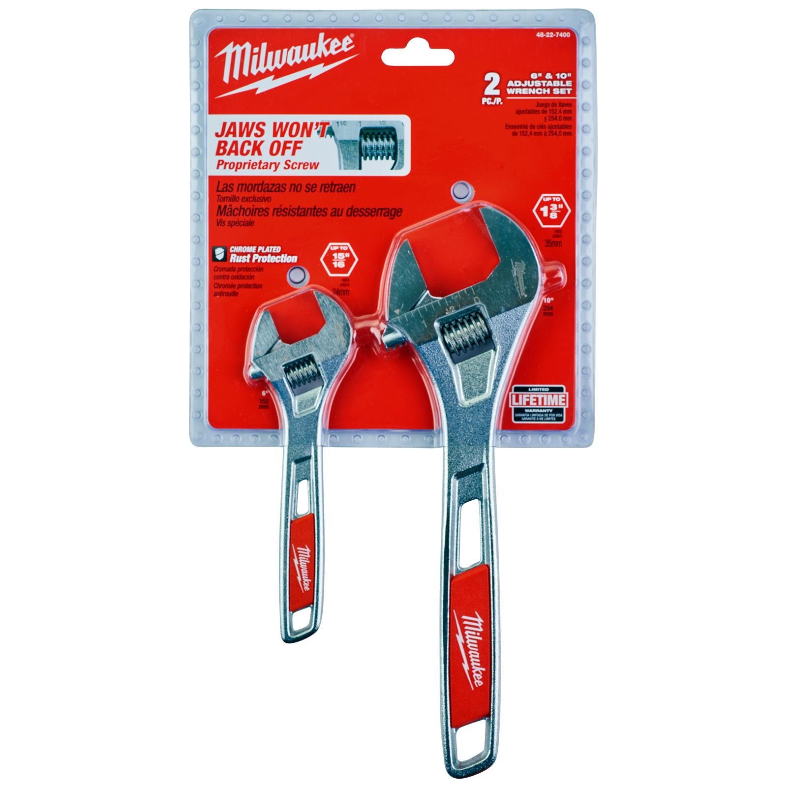 Milwaukee Adjustable Wrench Twin Pack 150mm + 250mm