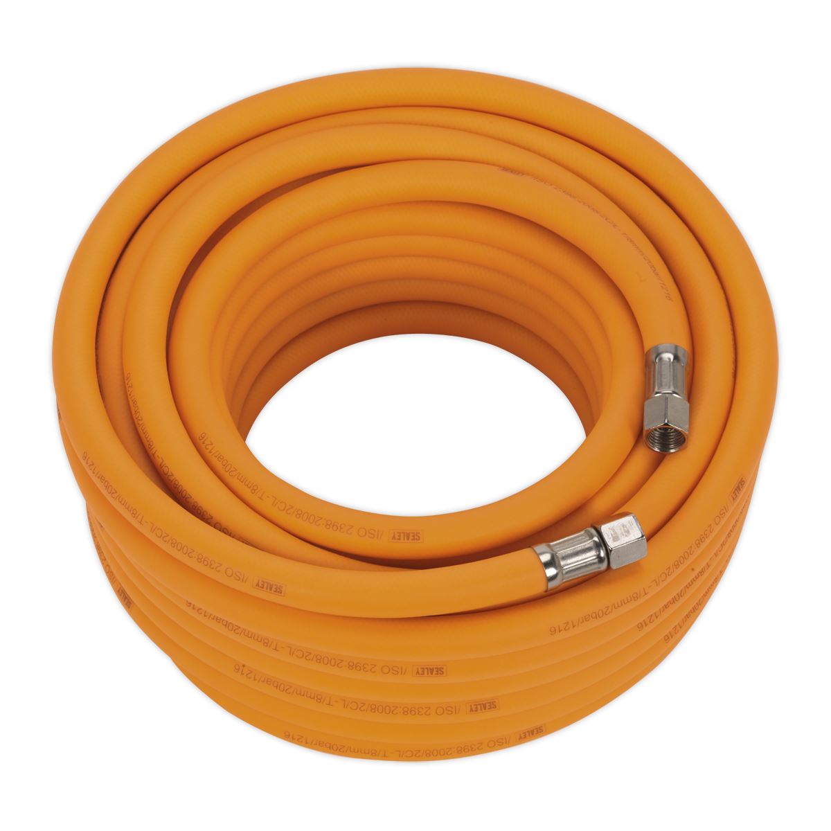 Sealey 15m x Ø8mm High Visibility Hybrid Air Hose 1/4" BSP Unions