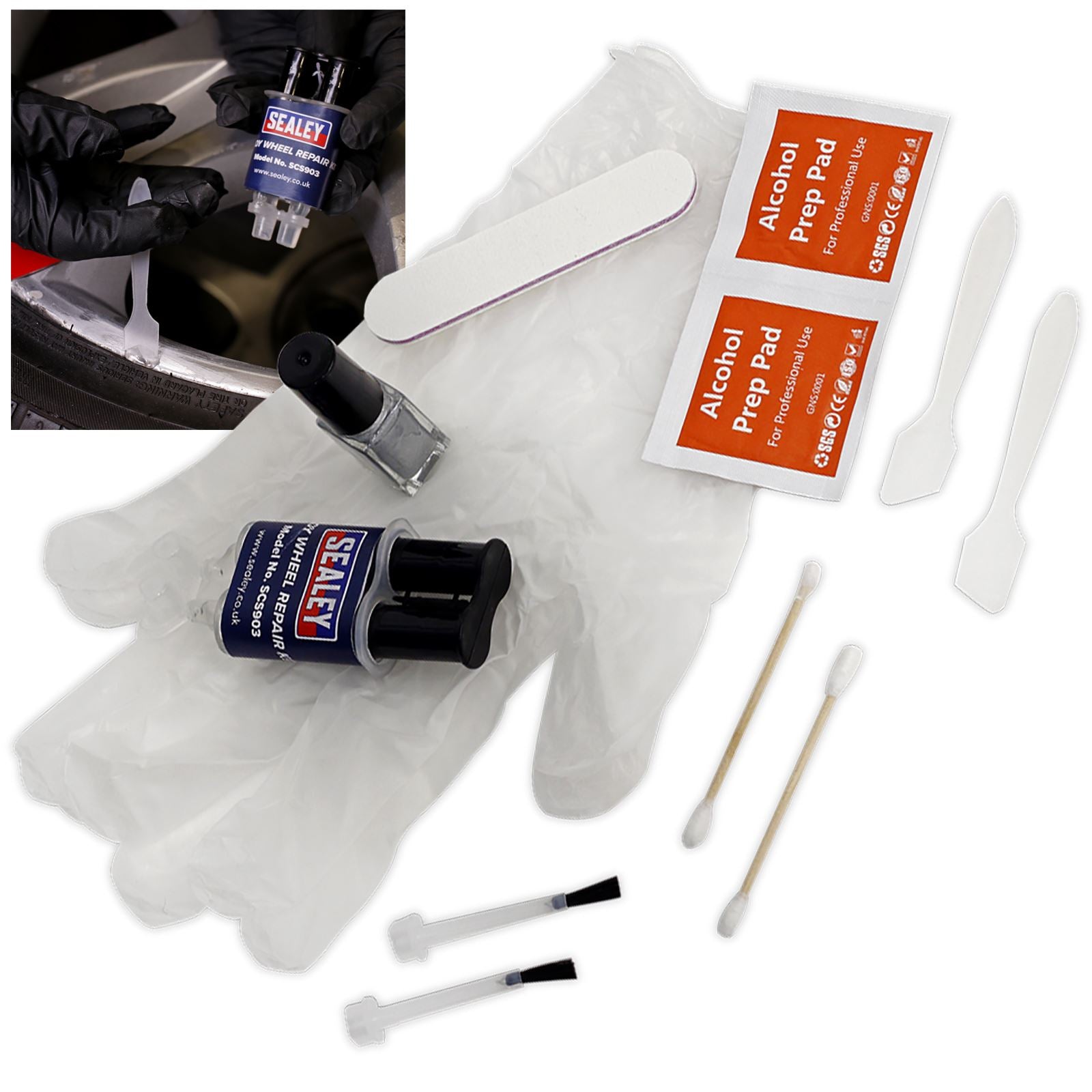 Sealey Alloy Wheel Repair Kit Repairs Cosmetic Damage Simply and Quickly