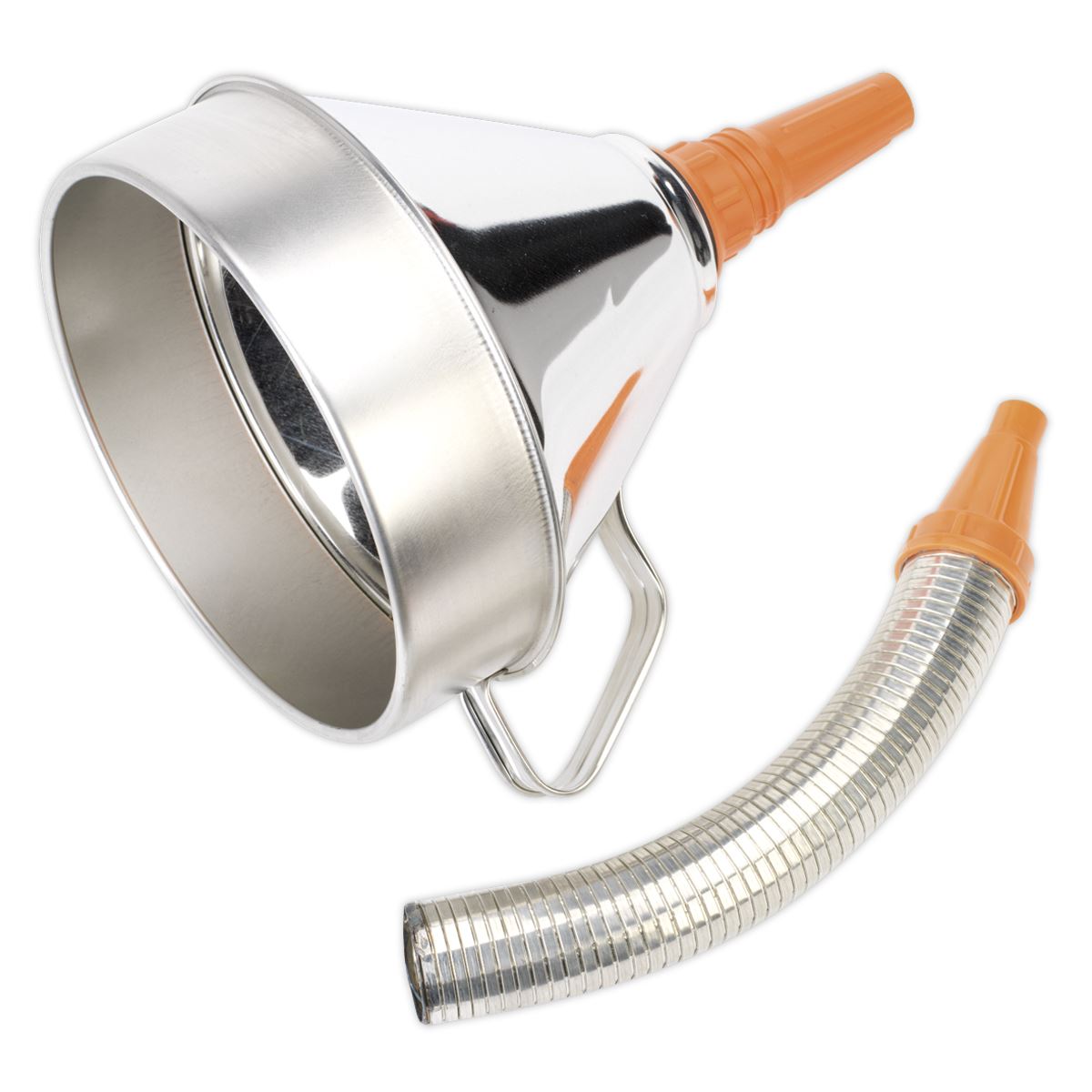 Sealey Funnel Metal with Flexible Spout & Filter Ø200mm