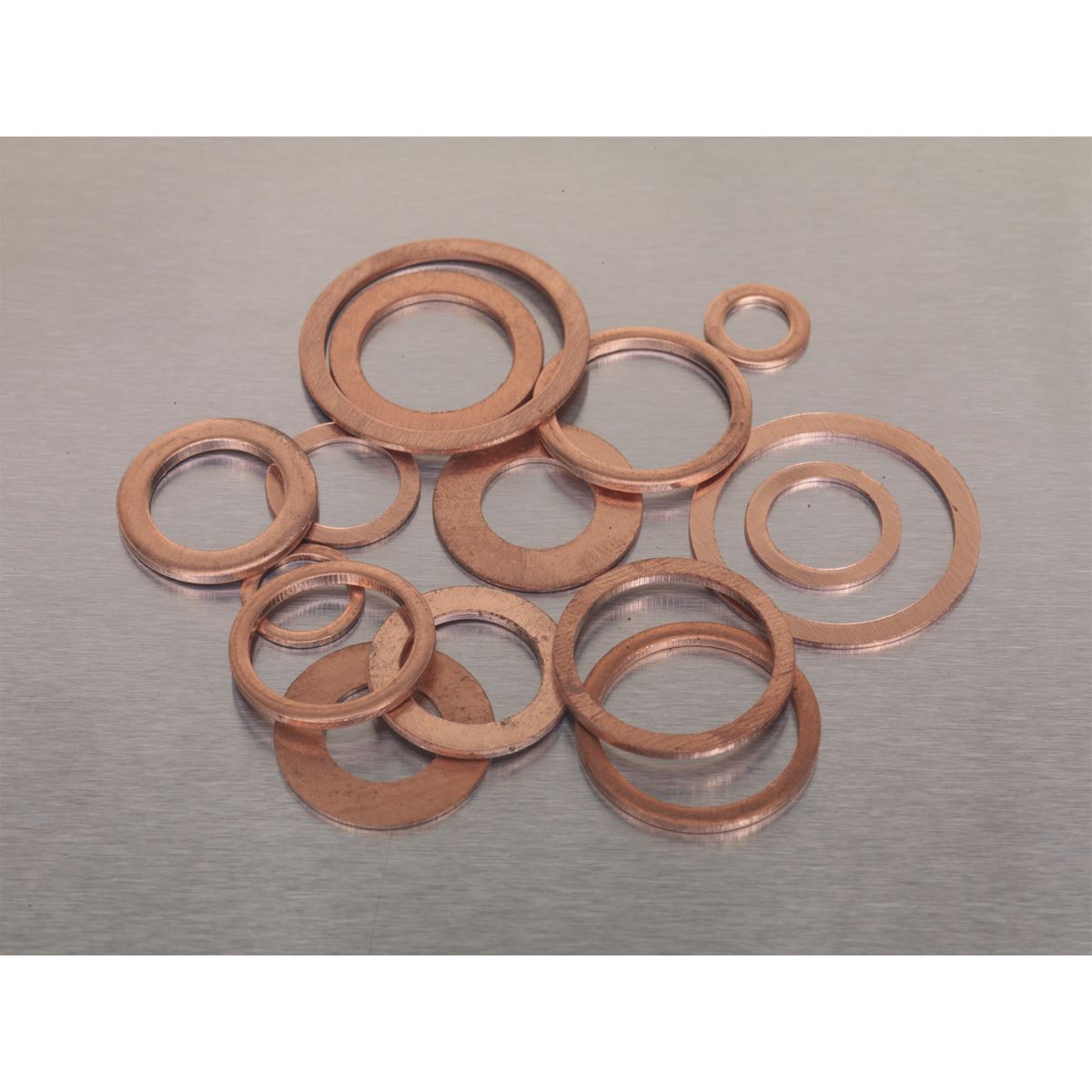 Sealey Diesel Injector Copper Washer Assortment 250pc - Metric