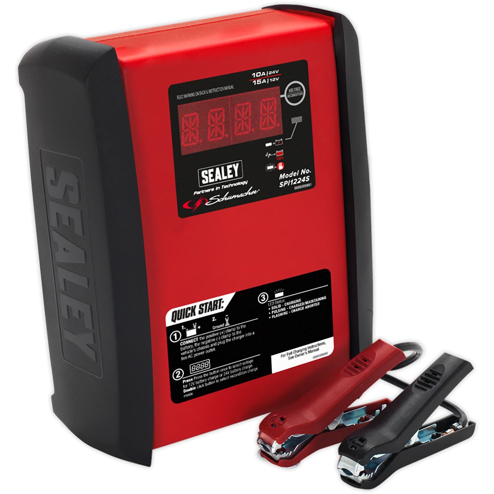 Sealey Intelligent Speed Charge Battery Charger 15Amp 12V/10Amp 24V