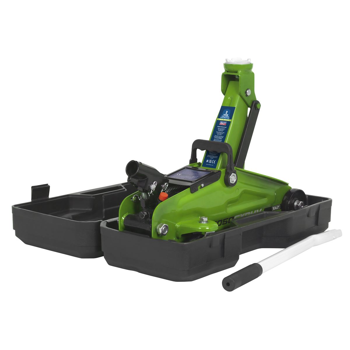 Sealey Short Chassis Trolley Jack with Storage Case 2 Tonne - Green