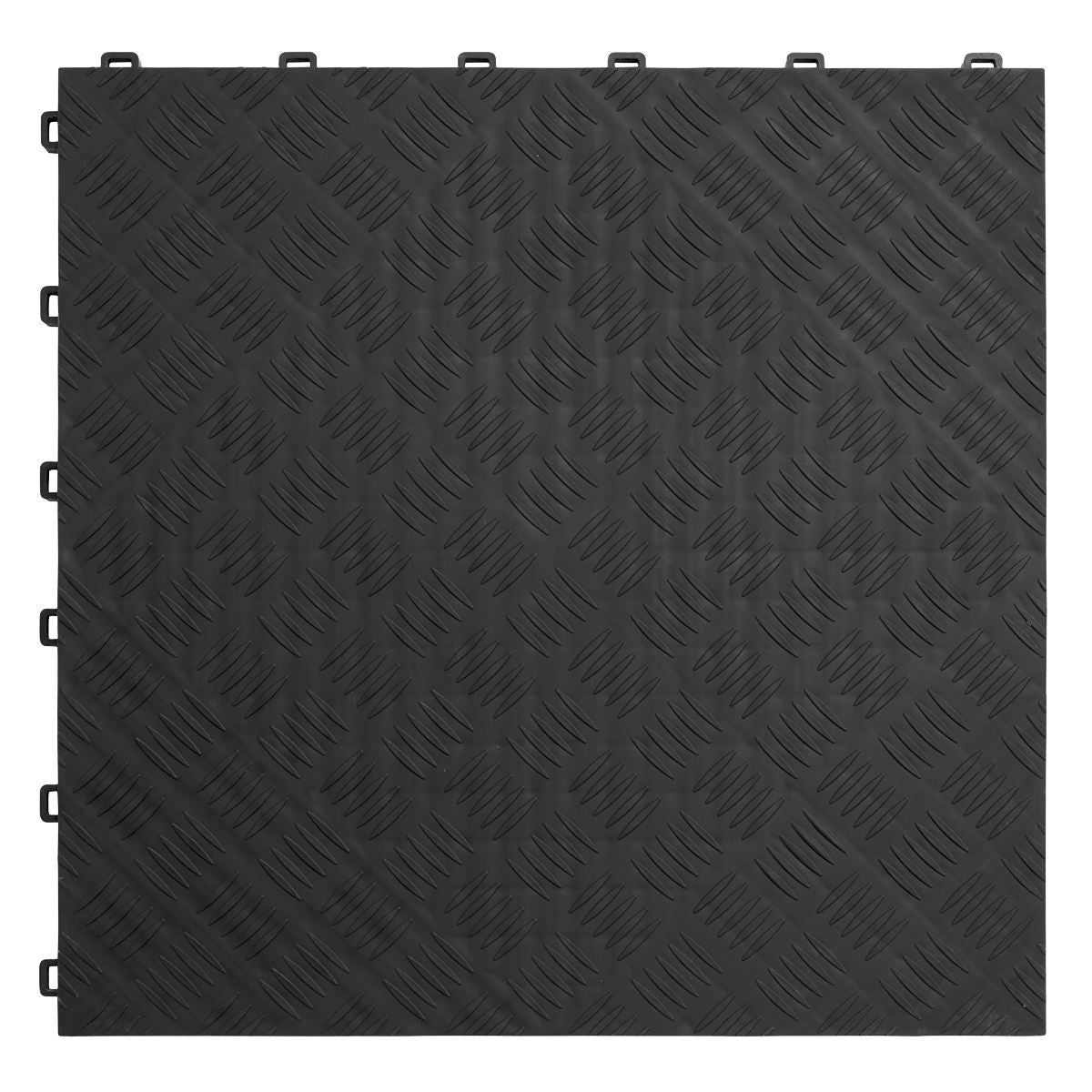 Sealey Polypropylene Floor Tile 400 x 400mm - Black Treadplate - Pack of 9