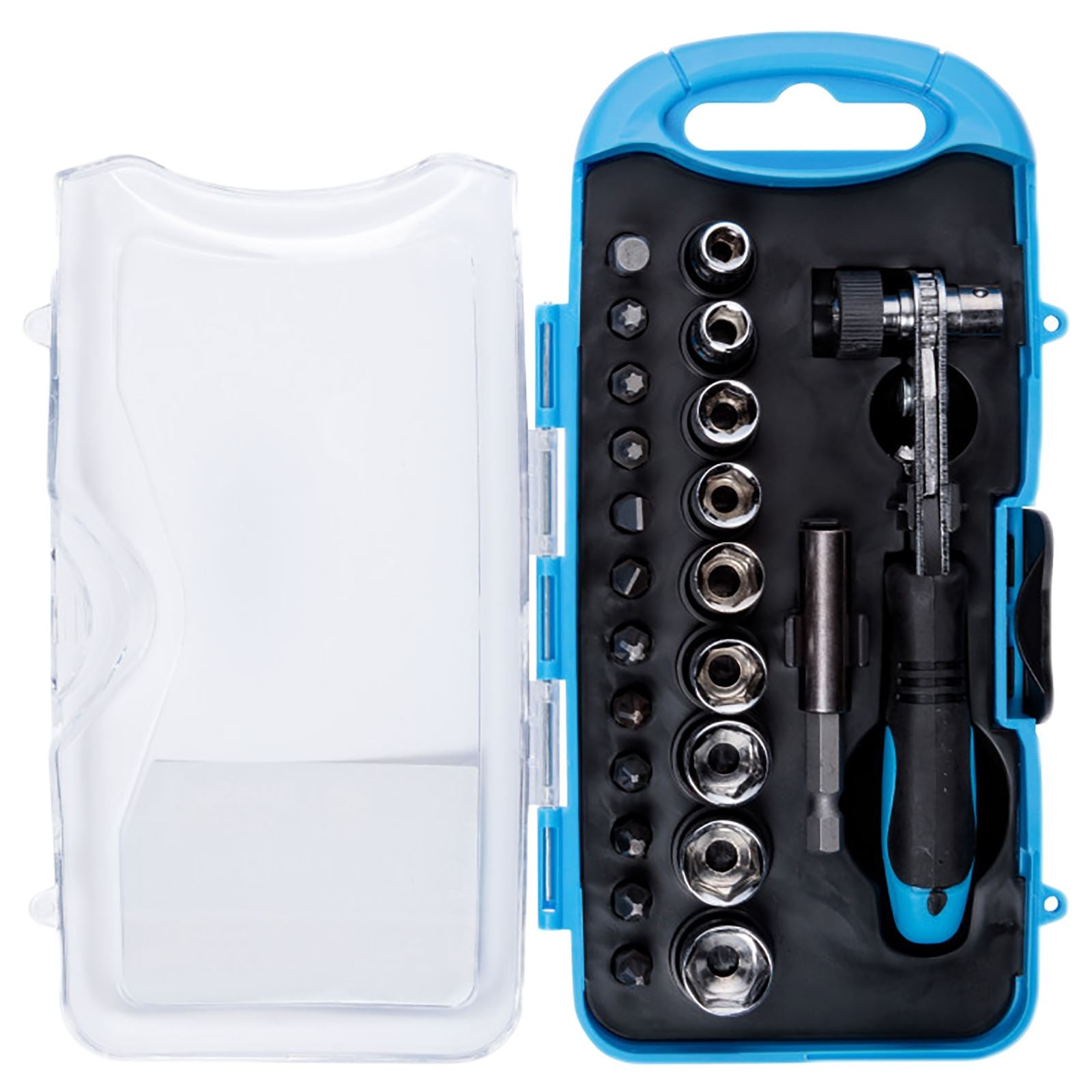 BlueSpot 23 Piece Offset Ratchet Handle Bit and Socket Set in Case