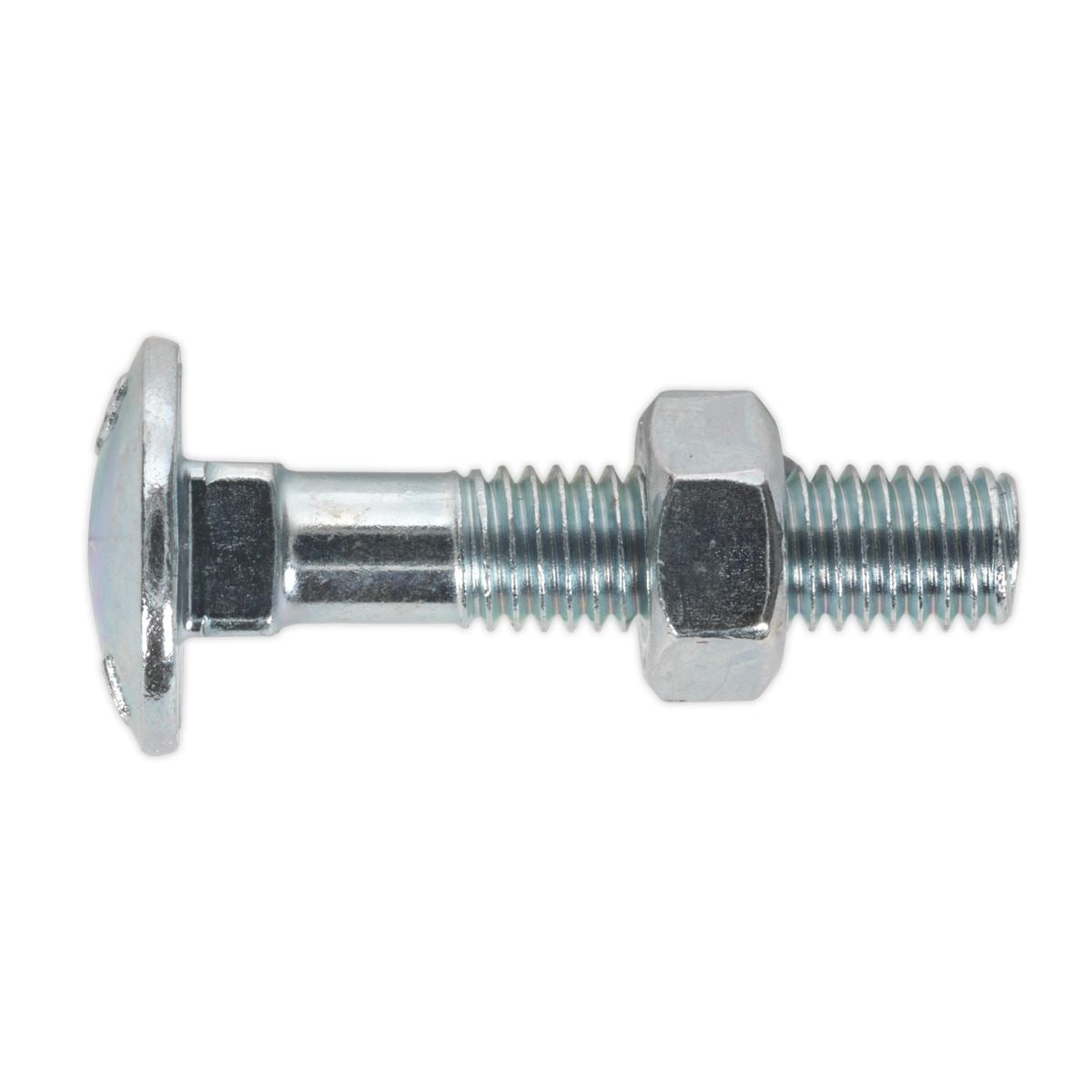 Sealey Coach Bolt & Nut DIN 603 - M8 x 40mm Zinc Pack of 50