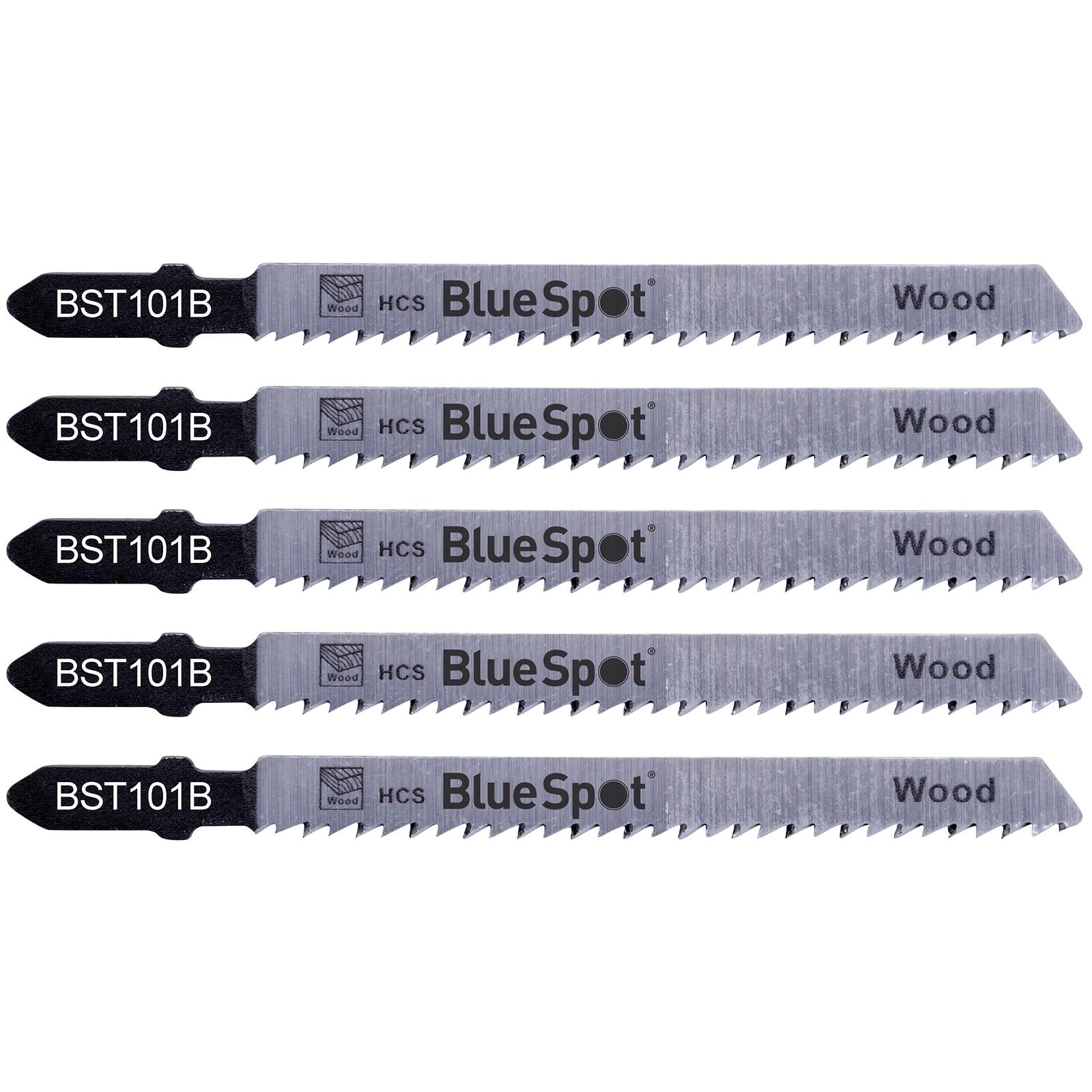 BlueSpot Jigsaw Blades 5 Piece Clean Cut for Wood 10 TPI T101B