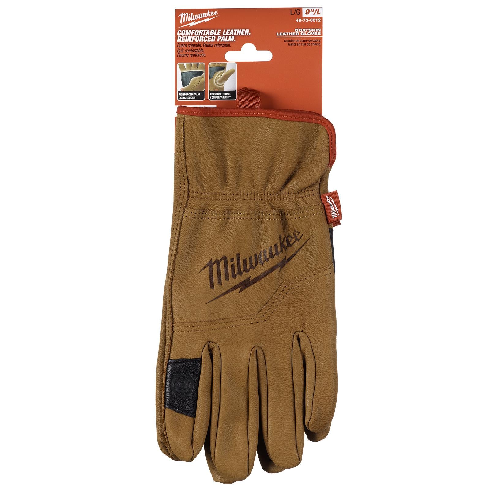 Milwaukee Safety Gloves Goatskin Leather Glove Brown Size 10 / XL Extra Large