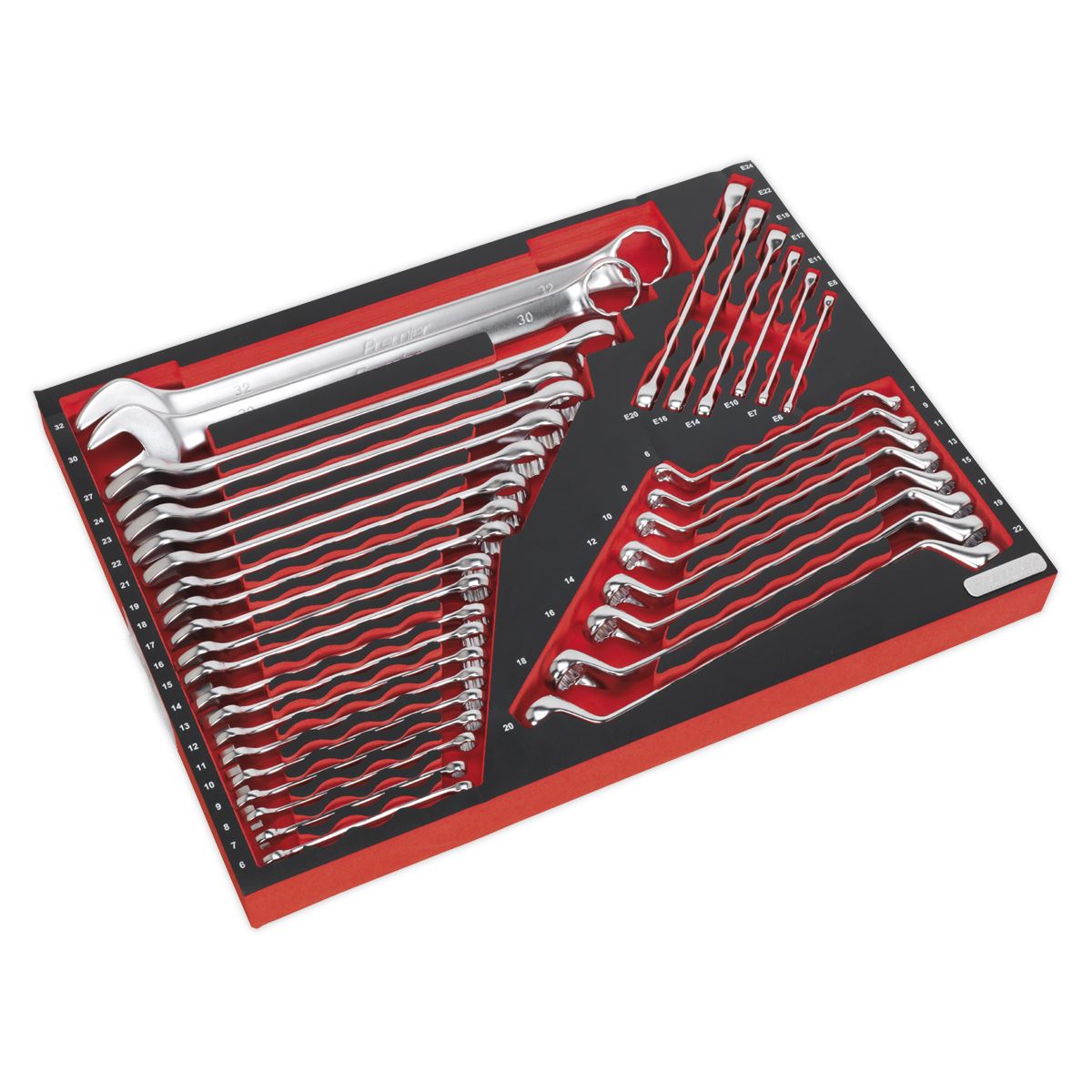 Sealey Premier Platinum Tool Tray with Spanner Set 35pc