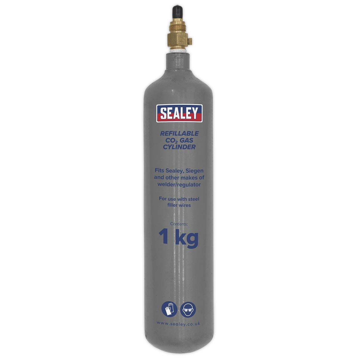 Sealey Gas Cylinder Refillable Carbon Dioxide 1kg