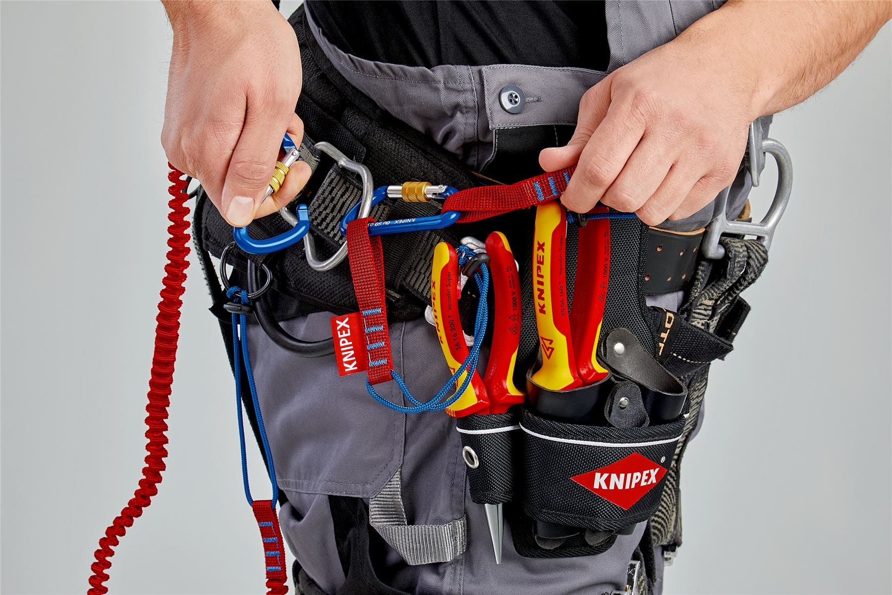 Knipex Carabiner Tool Tether 2 Pieces Working at Height 2 KN Load Capacity 00 50 03 T BK
