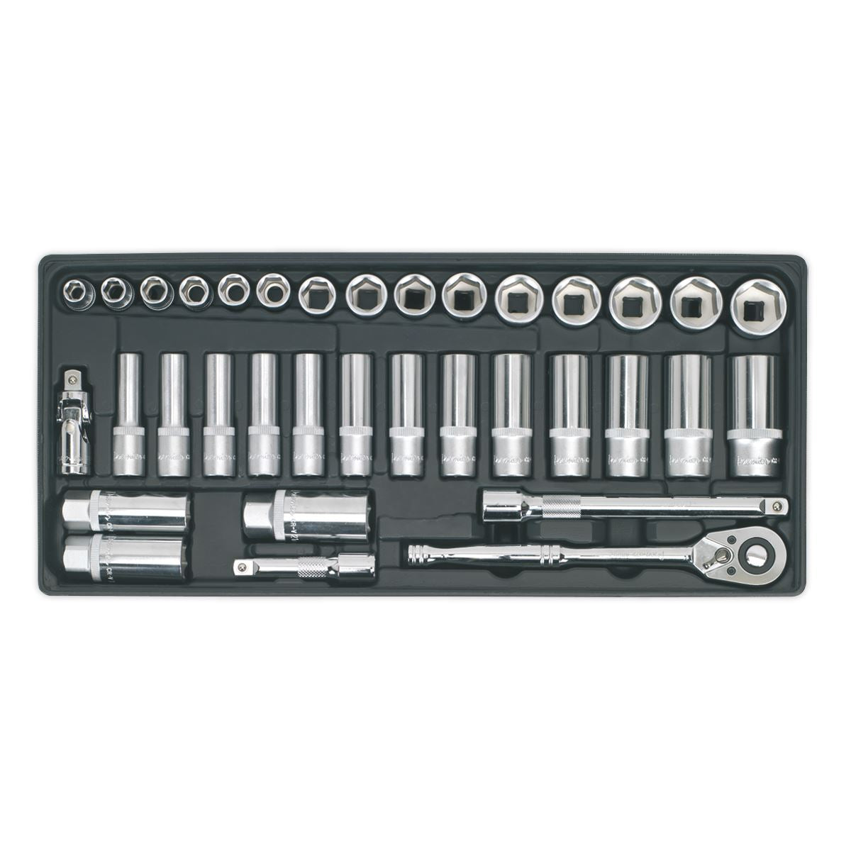 Sealey Premier Tool Tray with Socket Set 35pc 3/8"Sq Drive