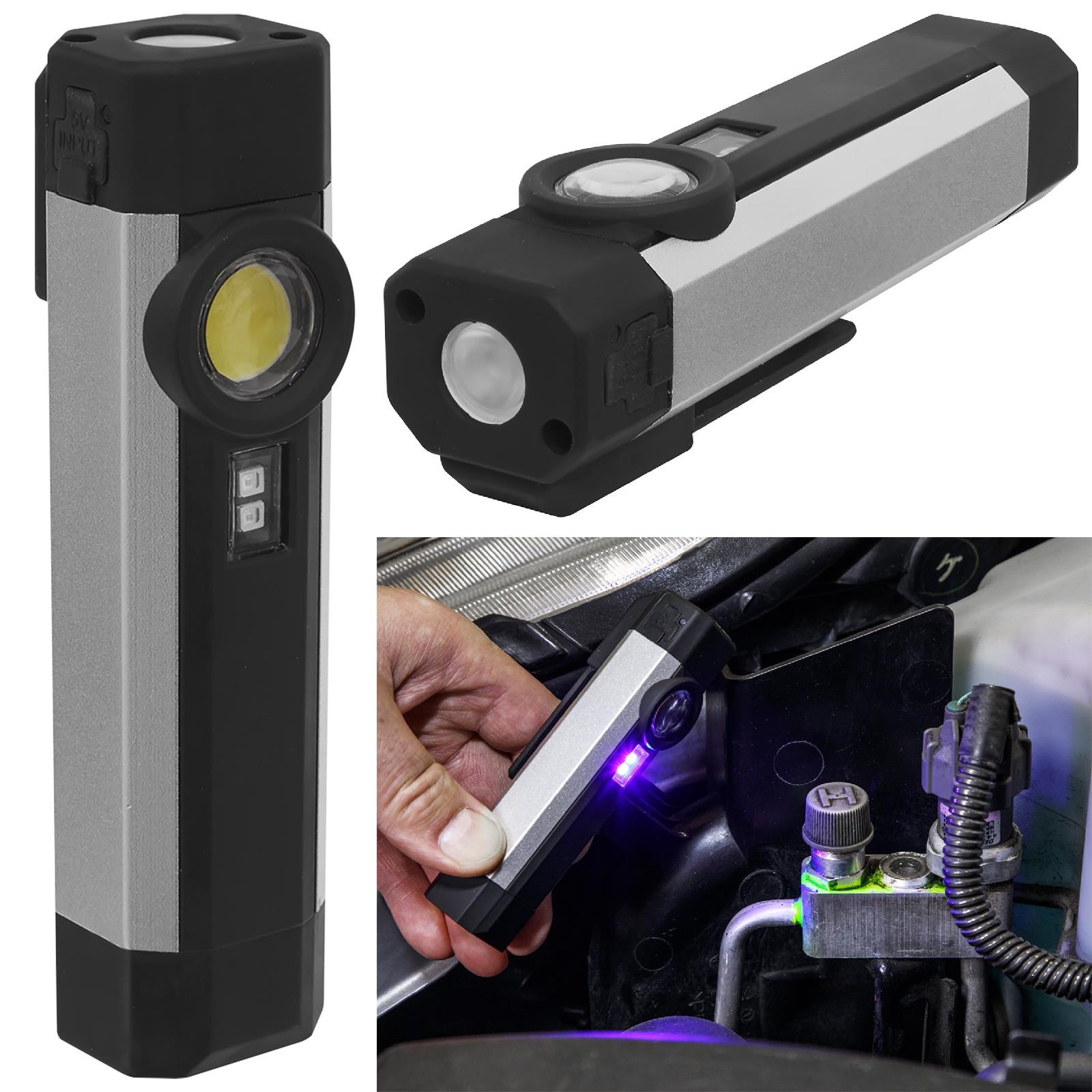 Sealey Rechargeable Aluminium Pocket Light with UV 3W COB + 1 SMD 220 Lumens