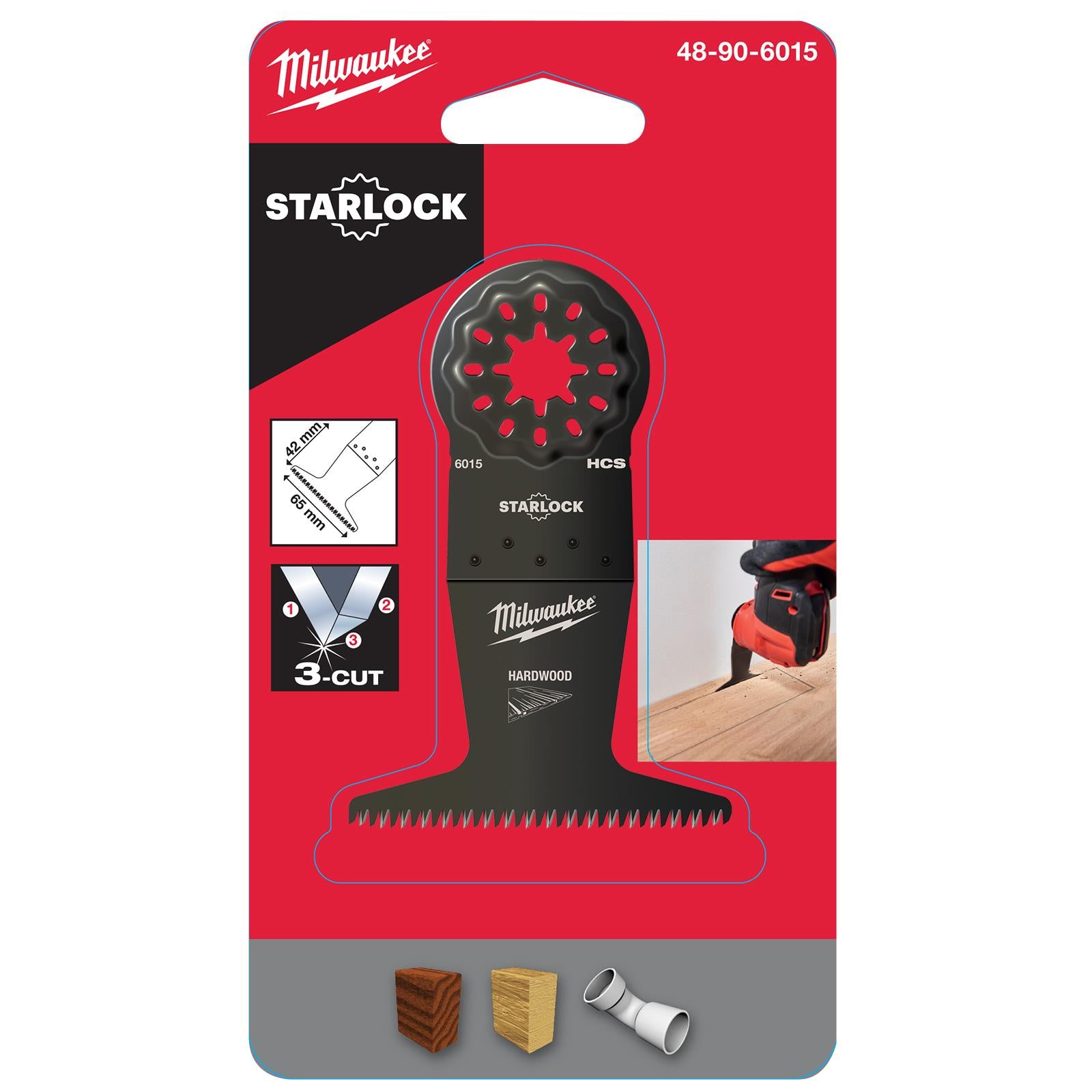 Milwaukee Multi Tool Wood Plunge Cut Cutting Blade 65mm Width x 42mm Length Starlock