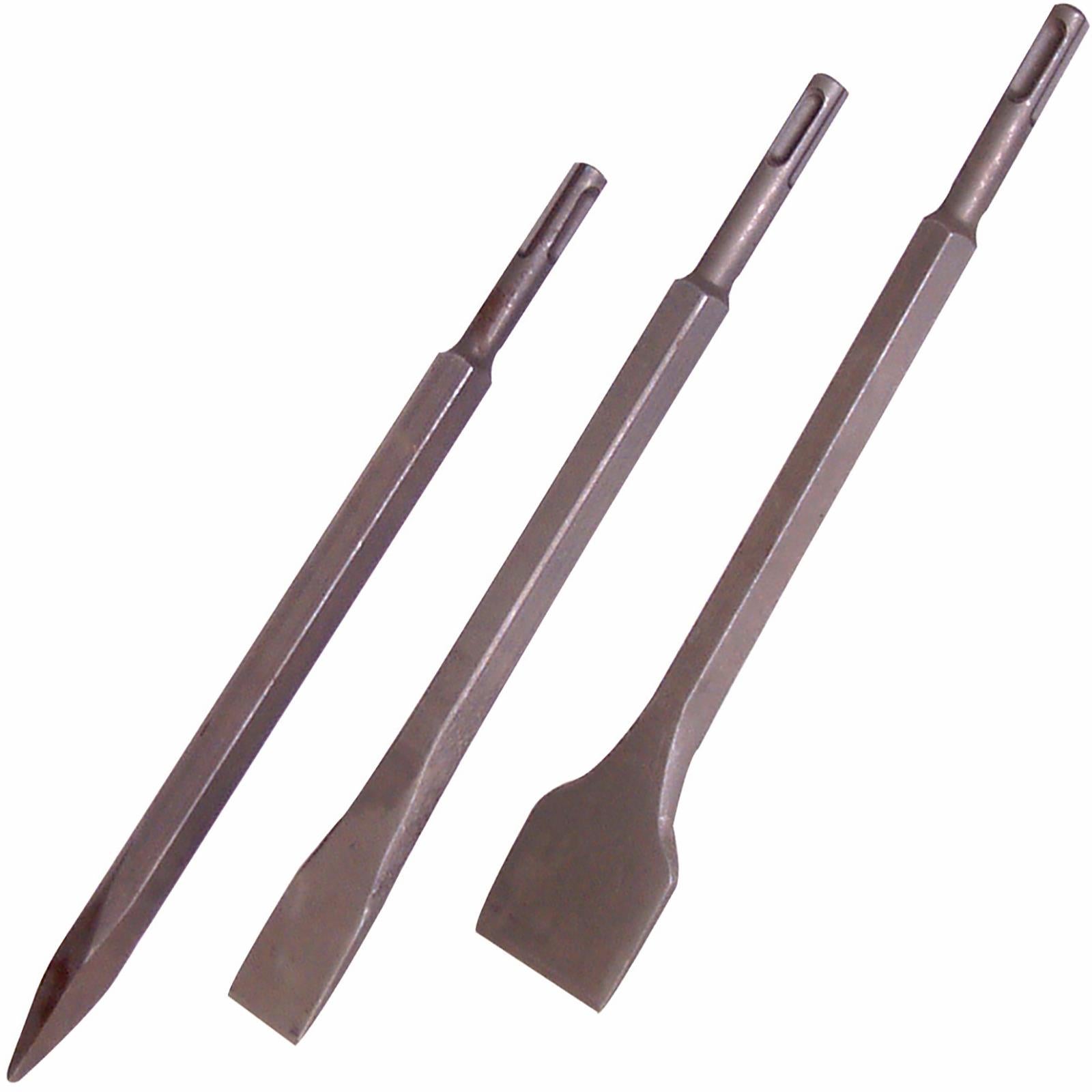 Silverline SDS Plus Hex Chisel Set 3 Piece 250mm ?Çô 20, 40mm and Point