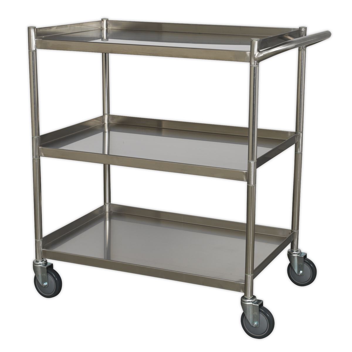 Sealey Premier Workshop Trolley 3-Level Stainless Steel