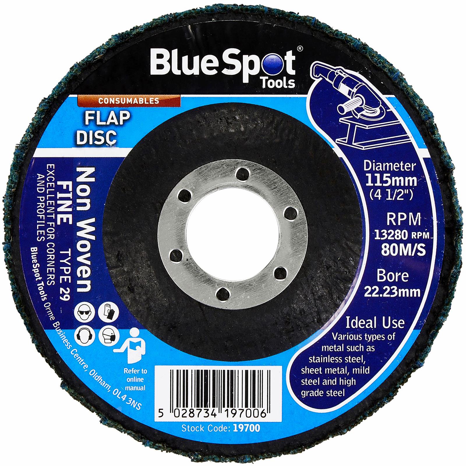 BlueSpot Fine Non Woven Flap Disc 115mm (4.5")