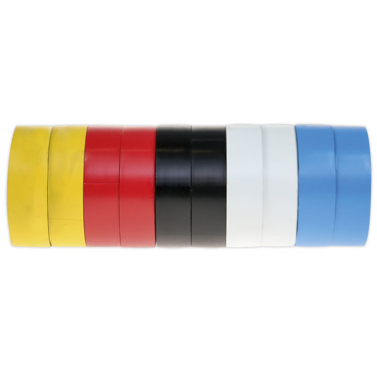 Sealey PVC Insulating Tape 19mm x 20m Mixed Colours Pack of 10