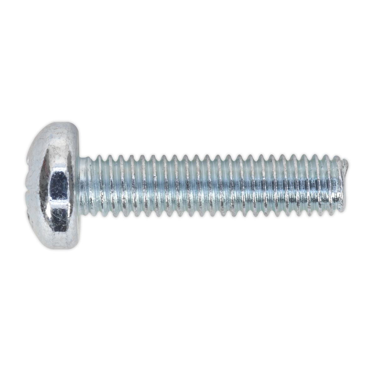 Sealey Machine Screw M6 x 25mm Pan Head Pozi Zinc Pack of 50