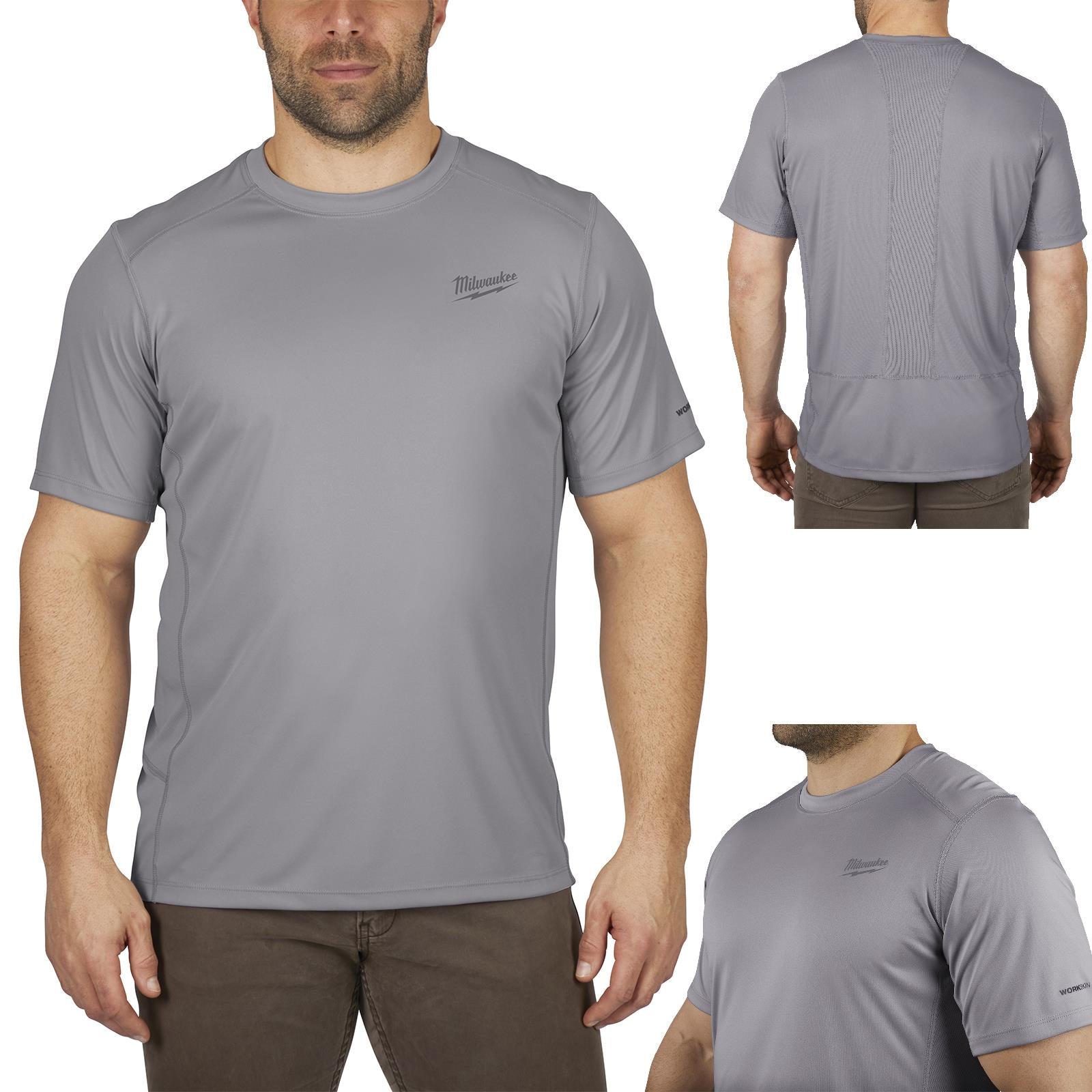 Milwaukee Short Sleeve Shirt Grey Workskin Light Weight Performance WWSSG