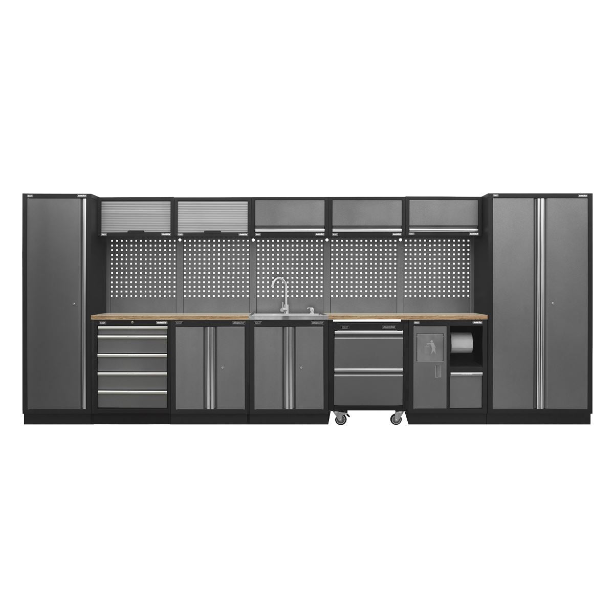 Sealey Superline Pro Superline Pro 4.9m Storage System - Pressed Wood Worktop