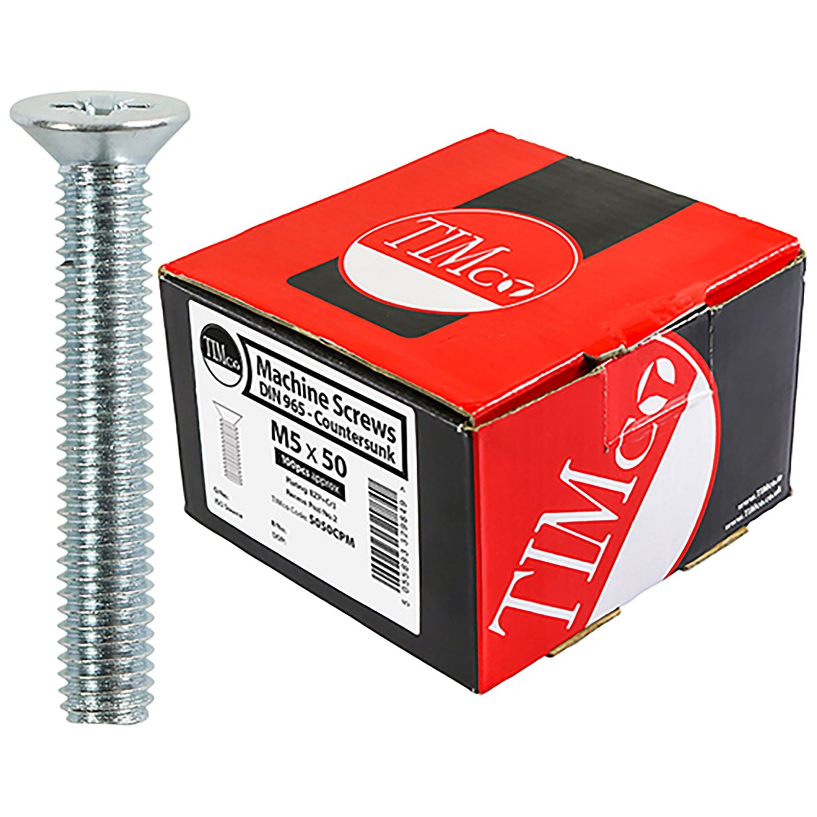 TIMCO Machine Screws Metric Thread Pozi Countersunk Zinc M4 M5 M6 100 Box